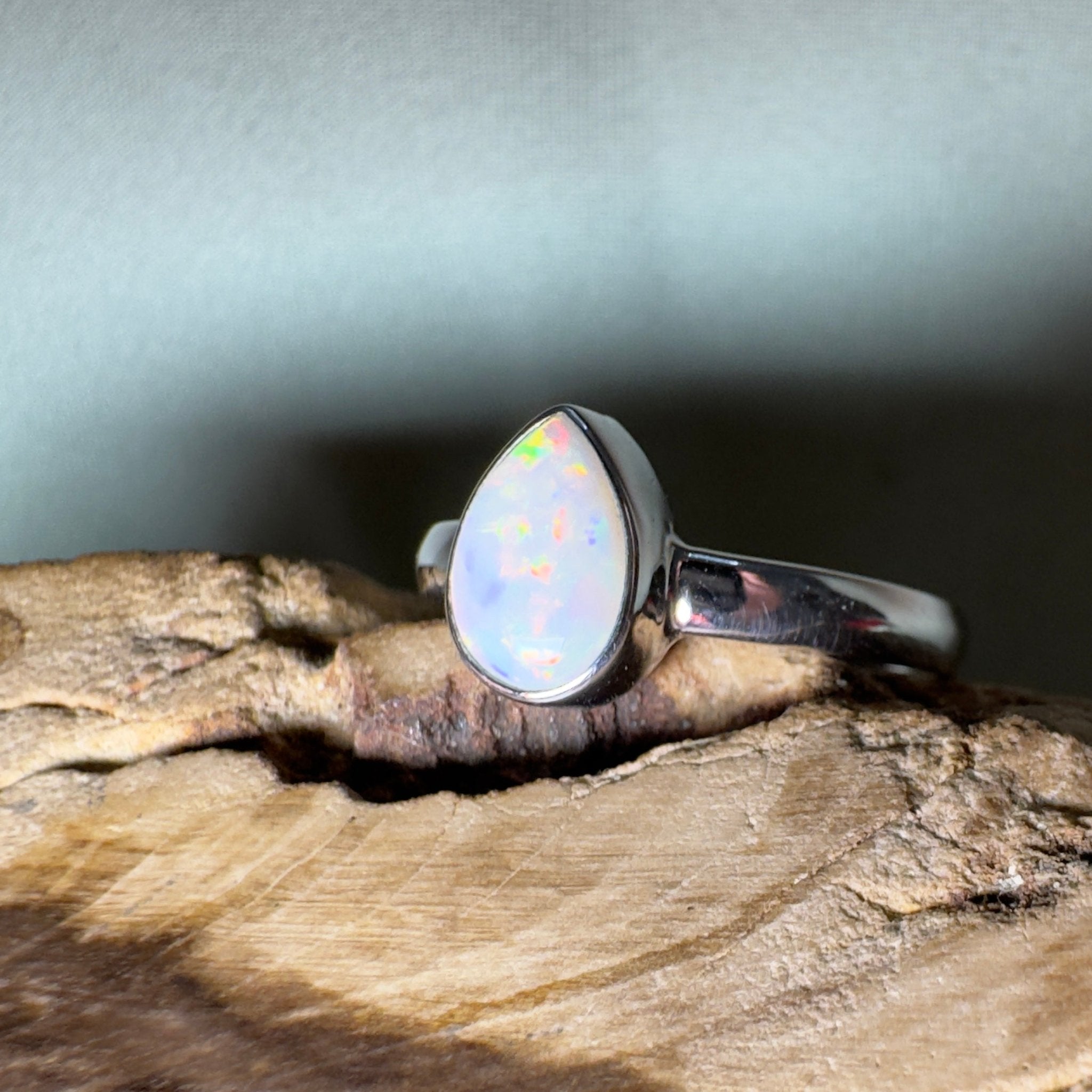 Esperance Coast Spectrum Tide – 1.1ct Solid Lightning Ridge Opal 925 Sterling Silver Ring