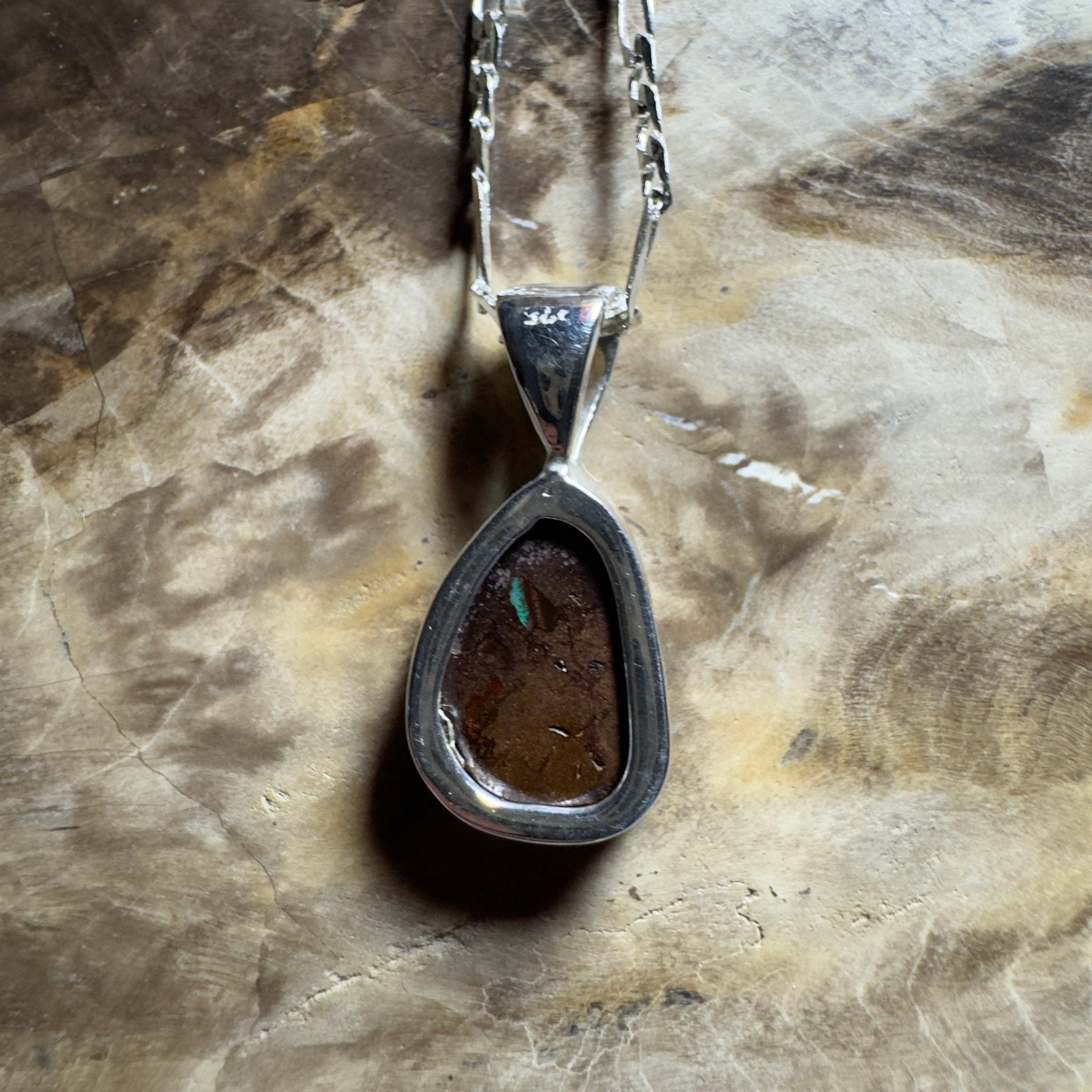 Esperance Elation ~ Queensland Boulder Opal 925 Sterling Silver Pendant Necklace