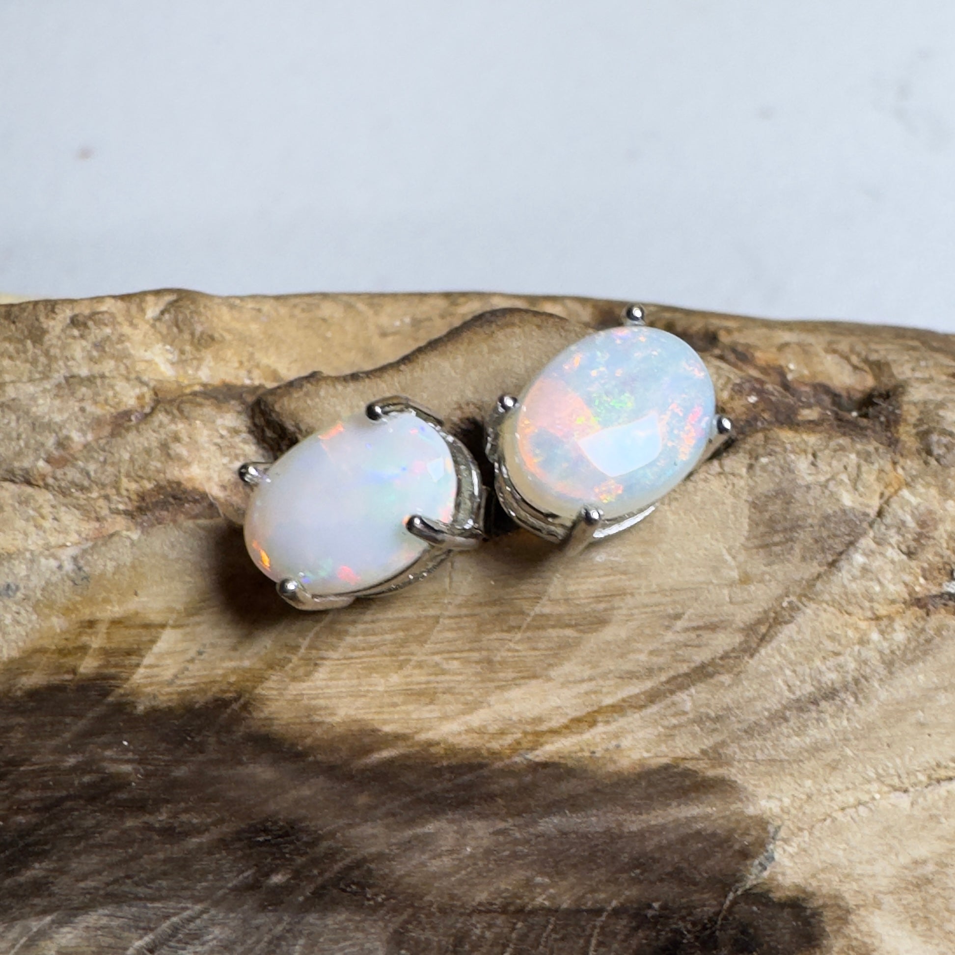 Ethereal Crest ~ 1.8ct Coober Pedy Opal Sterling Silver Earrings