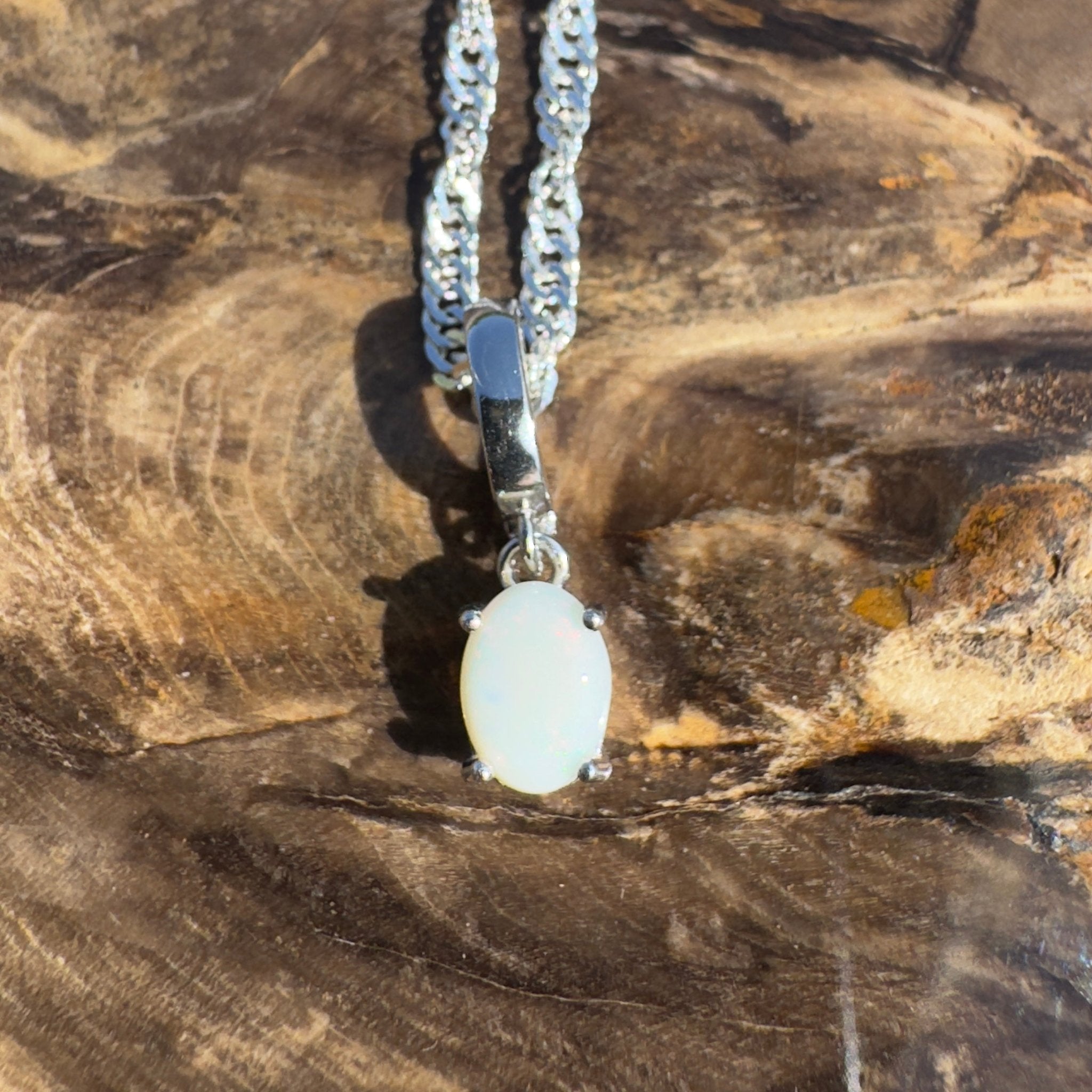 Eyre Wonder - 0.6ct Coober Pedy Opal 925 Silver Pendant