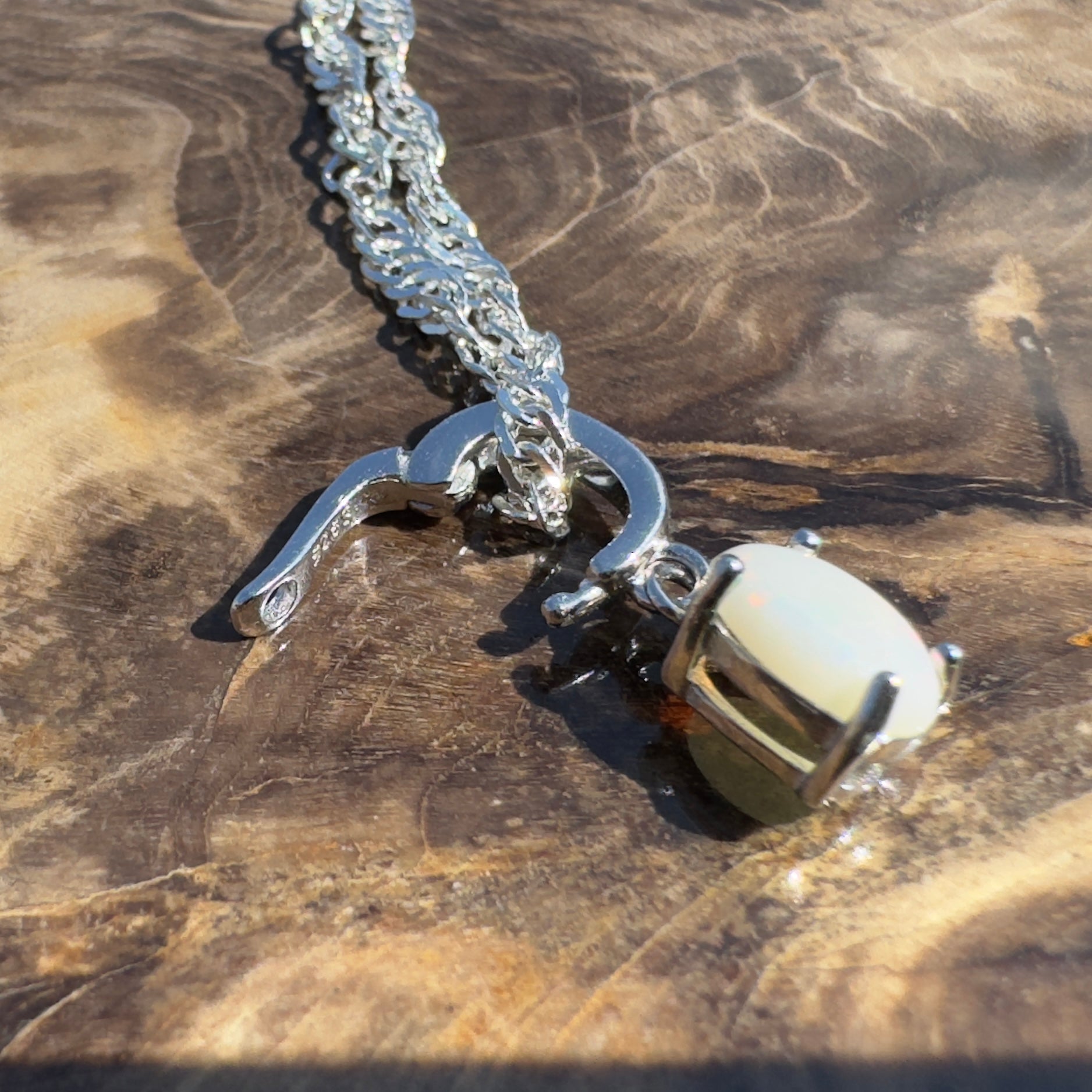 Eyre Wonder - 0.6ct Coober Pedy Opal 925 Silver Pendant