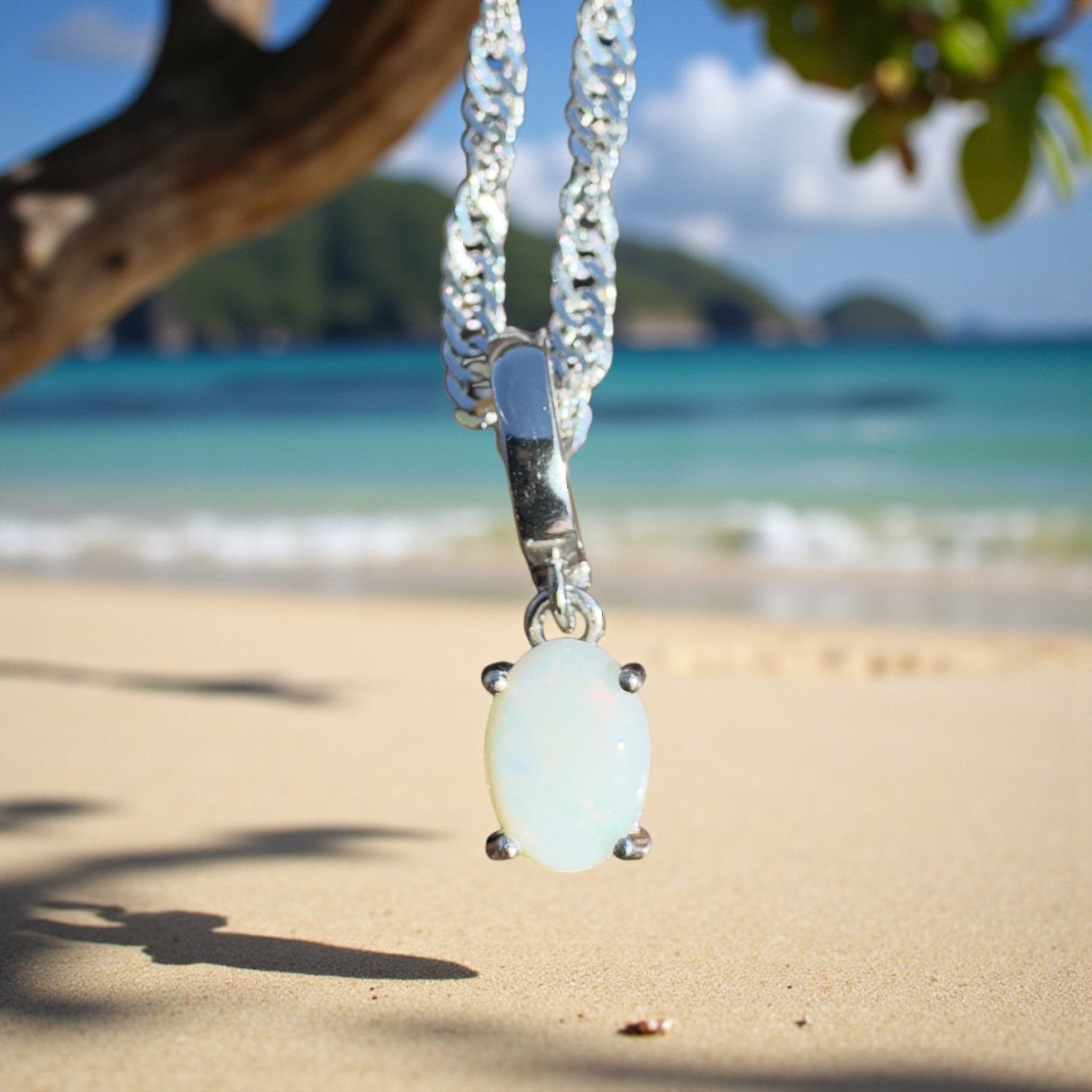 Eyre Wonder - 0.6ct Coober Pedy Opal 925 Silver Pendant