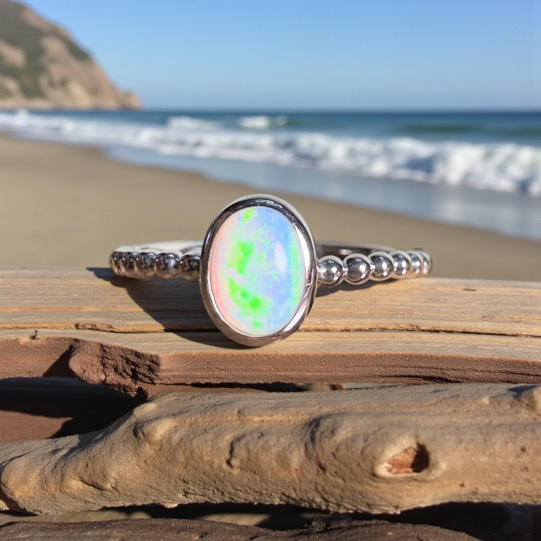 Far North Opaline ~ 0.5ct Solid Coober Pedy Opal 925 Silver Ring