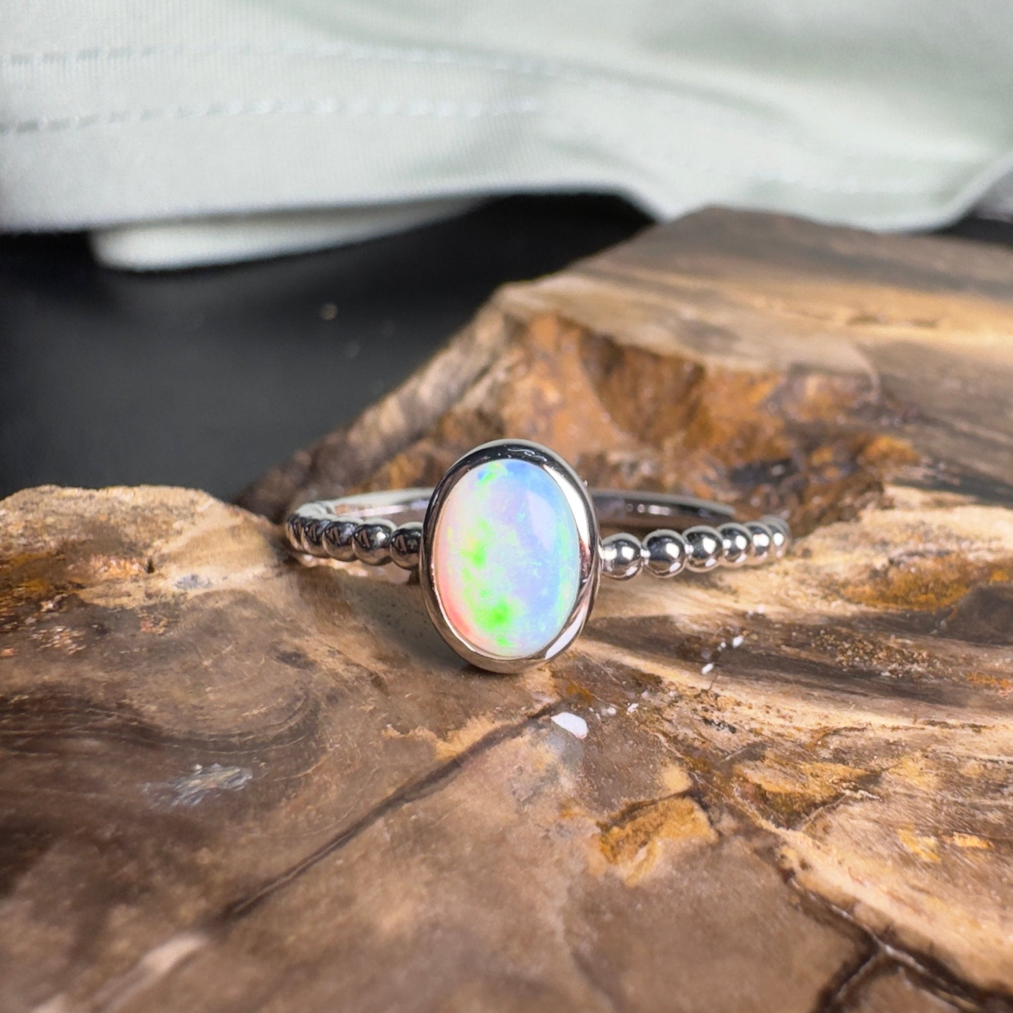 Far North Opaline ~ 0.5ct Solid Coober Pedy Opal 925 Silver Ring