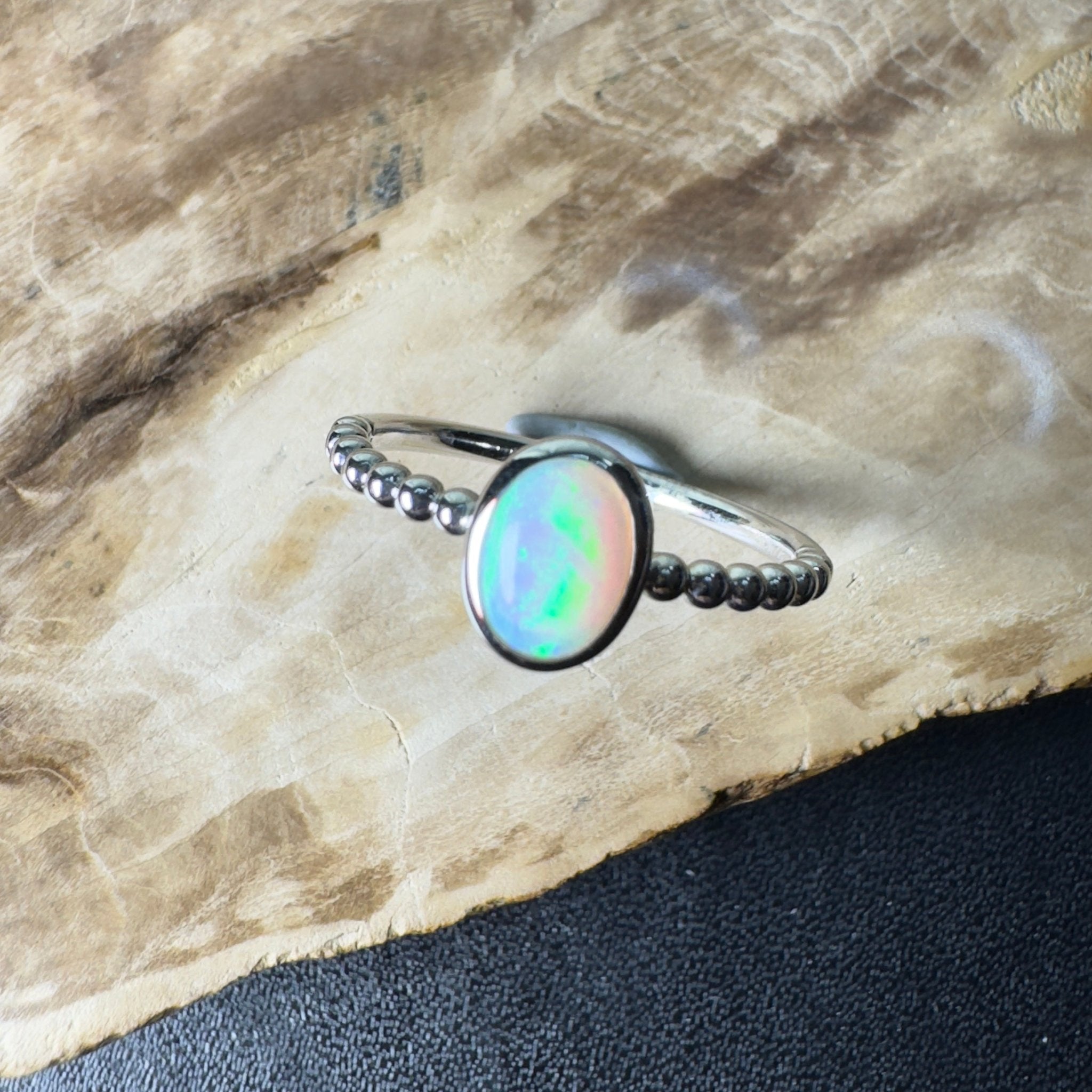 Far North Opaline ~ 0.5ct Solid Coober Pedy Opal 925 Silver Ring