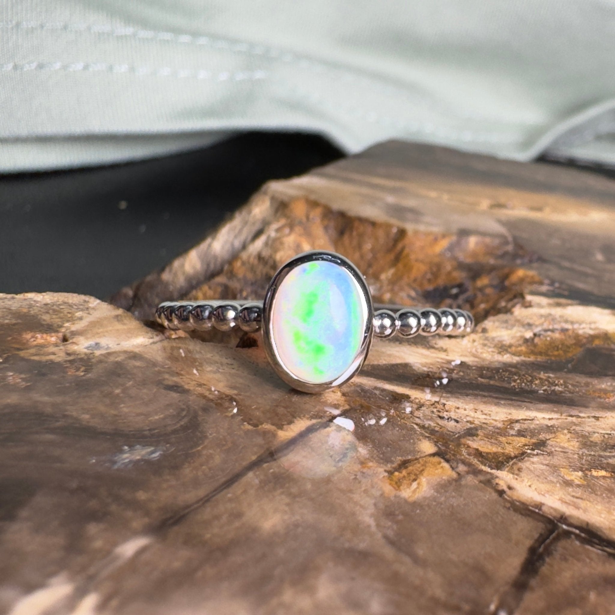 Far North Opaline ~ 0.5ct Solid Coober Pedy Opal 925 Silver Ring