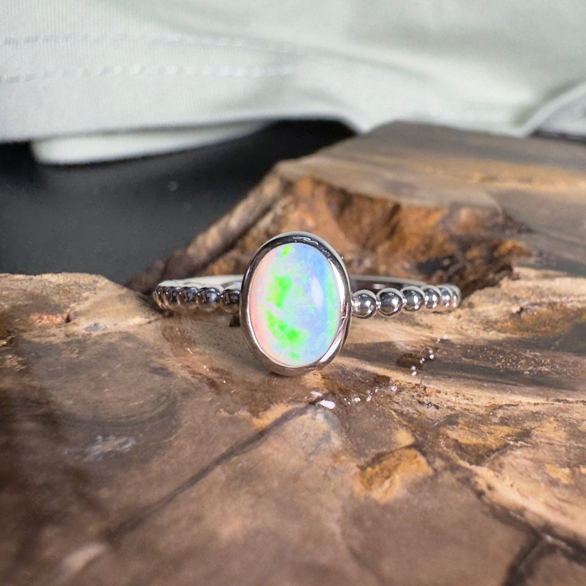 Far North Opaline ~ 0.5ct Solid Coober Pedy Opal 925 Silver Ring