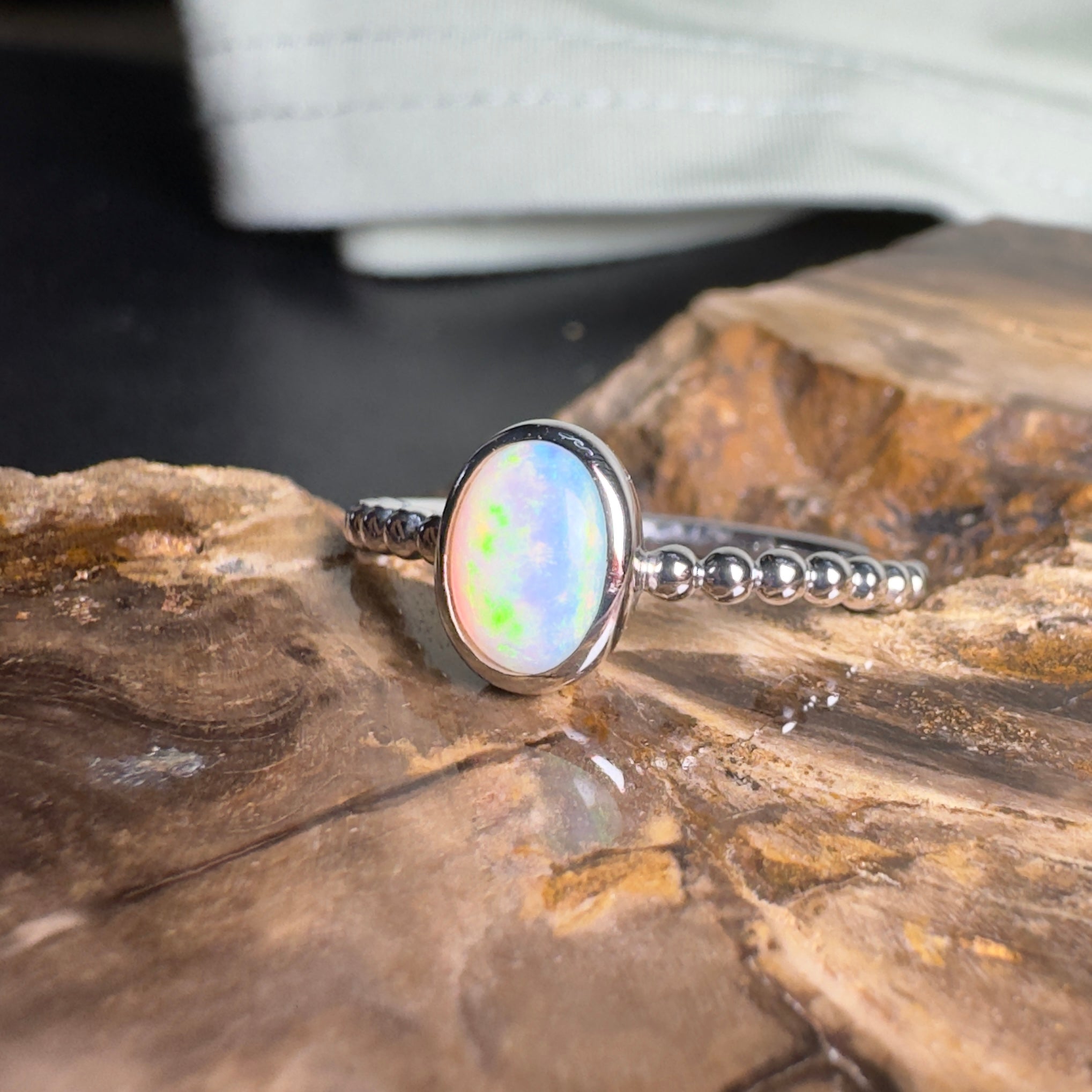Far North Opaline ~ 0.5ct Solid Coober Pedy Opal 925 Silver Ring