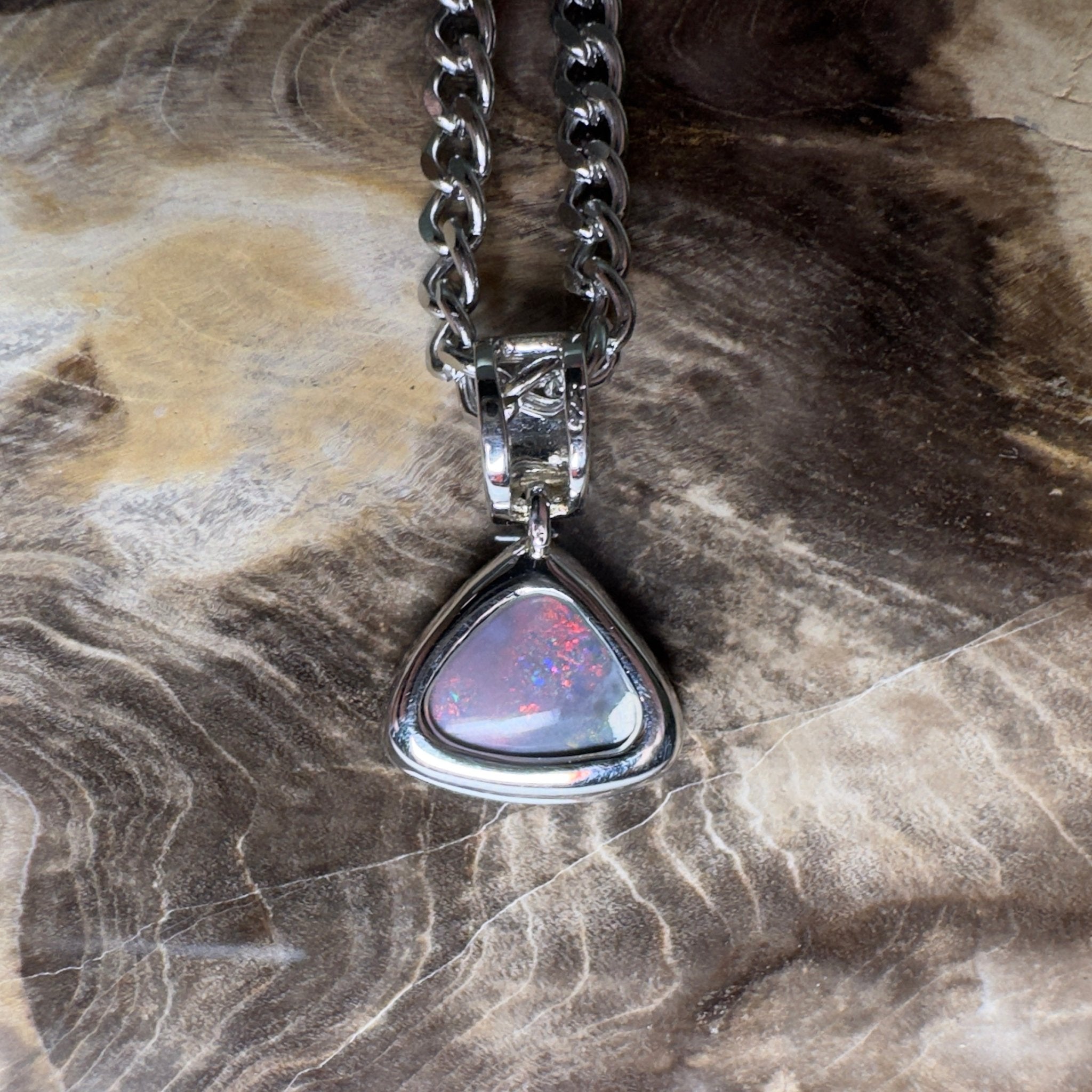 Flinders Nocturne ~ 1.3ct Lightning Ridge Black Opal 925 Silver Pendant