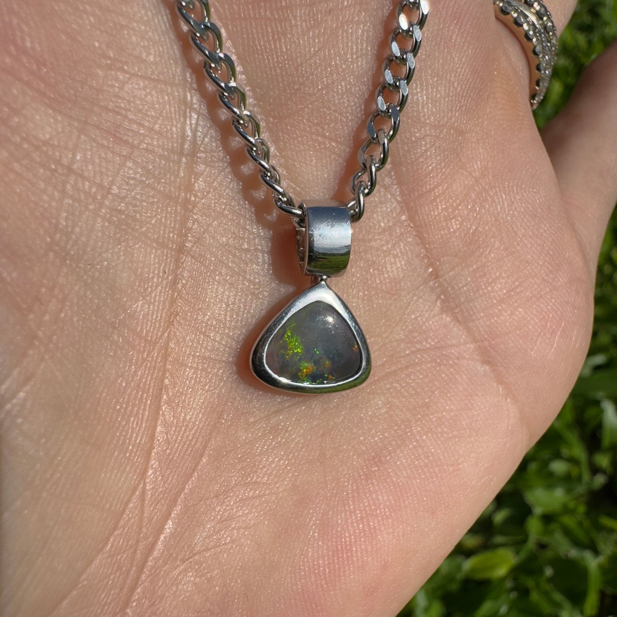 Flinders Nocturne ~ 1.3ct Lightning Ridge Black Opal 925 Silver Pendant