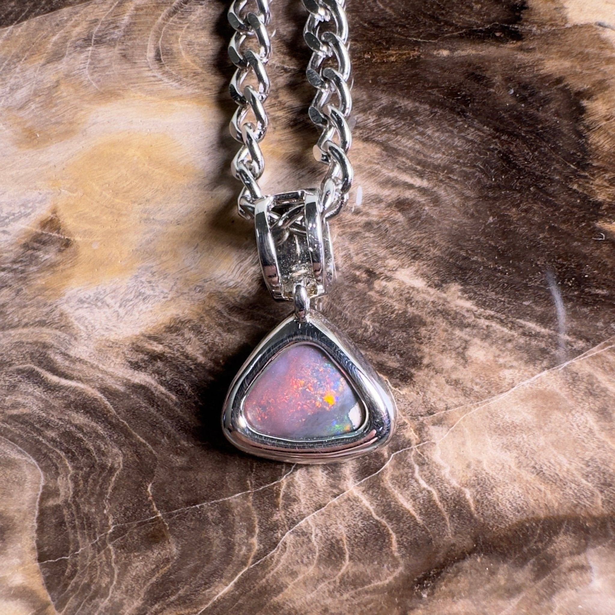 Flinders Nocturne ~ 1.3ct Lightning Ridge Black Opal 925 Silver Pendant