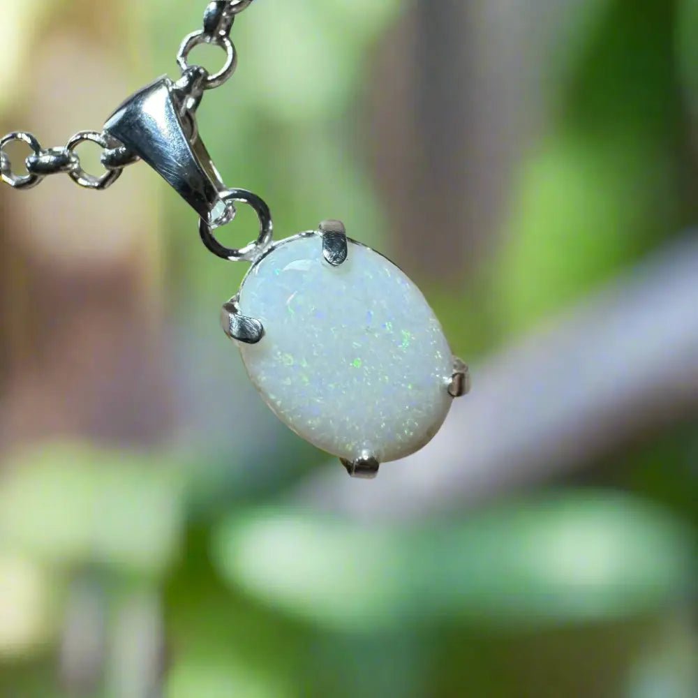 'Flinders Range Glow' ~ Handcrafted 1.4ct Solid Coober Pedy Opal 925 Sterling Silver Pendant Necklace