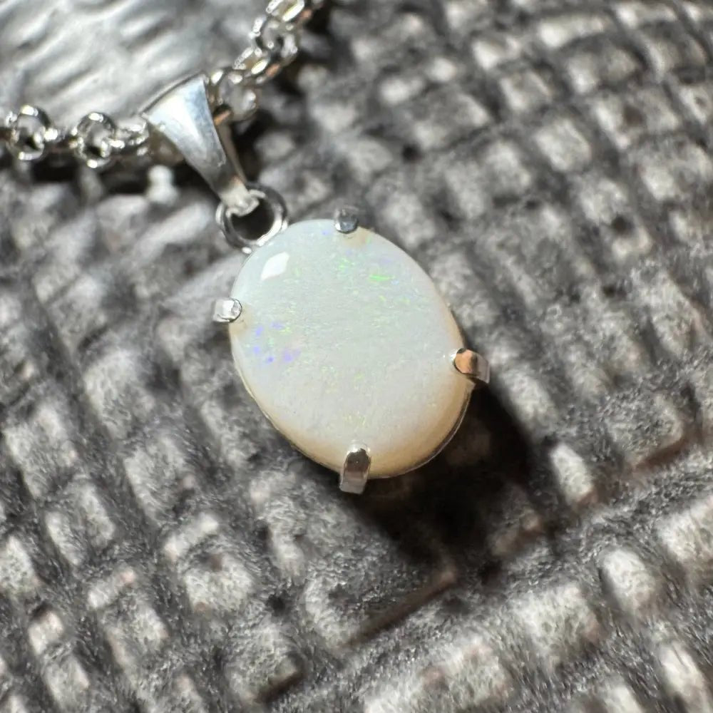 'Flinders Range Glow' ~ Handcrafted 1.4ct Solid Coober Pedy Opal 925 Sterling Silver Pendant Necklace
