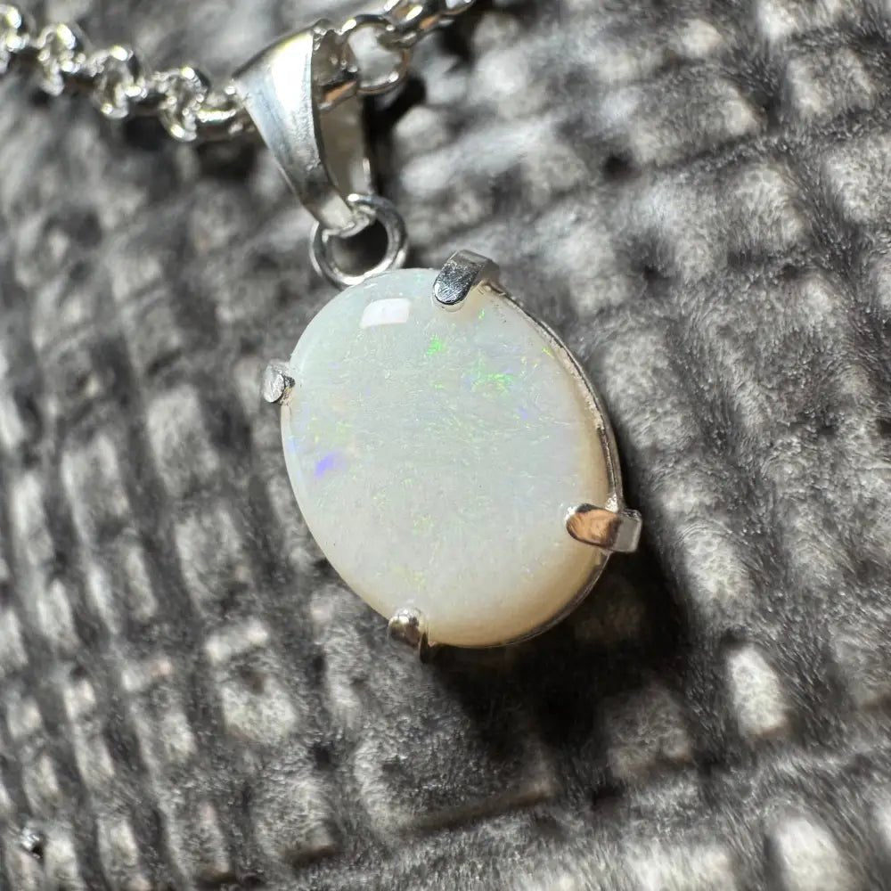'Flinders Range Glow' ~ Handcrafted 1.4ct Solid Coober Pedy Opal 925 Sterling Silver Pendant Necklace