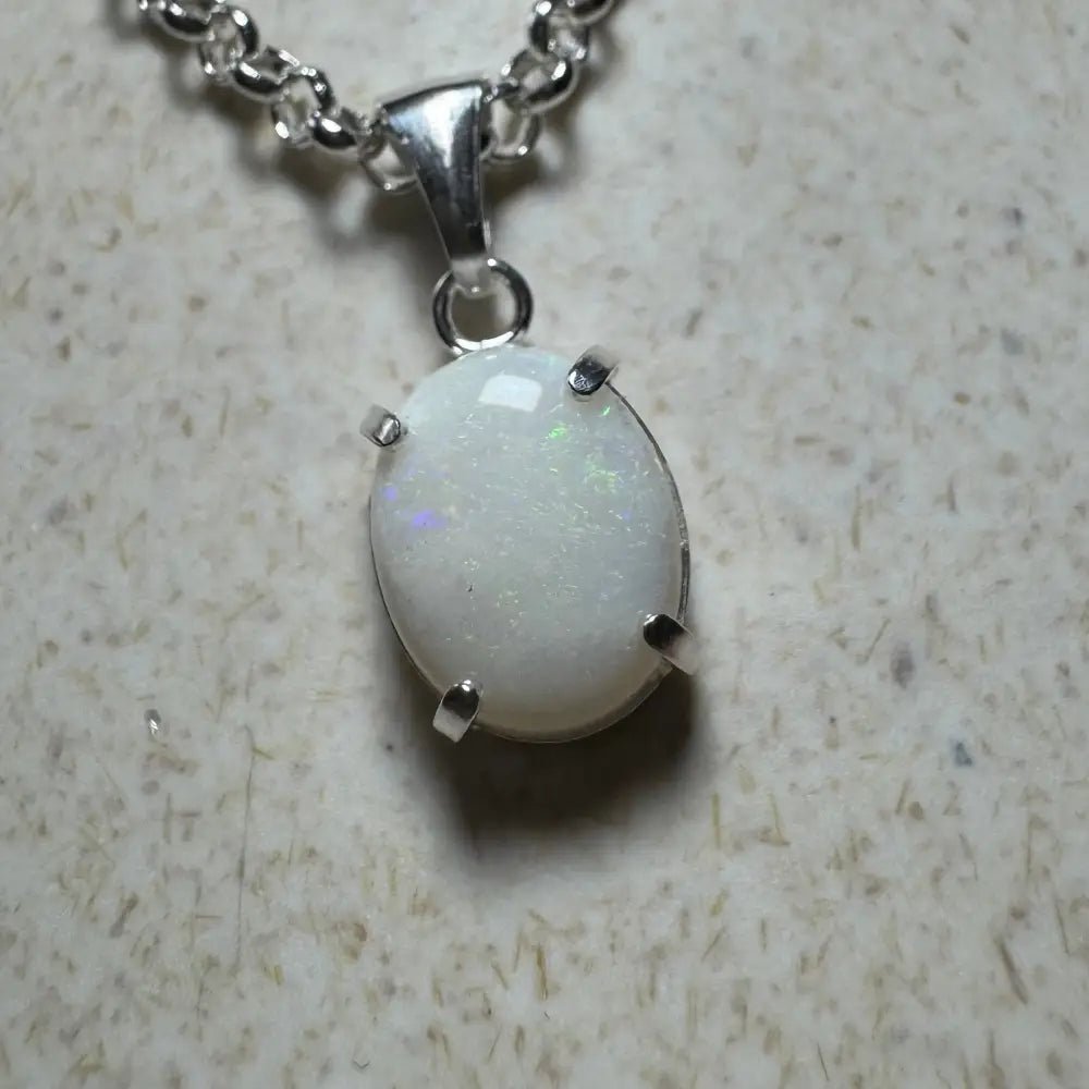 'Flinders Range Glow' ~ Handcrafted 1.4ct Solid Coober Pedy Opal 925 Sterling Silver Pendant Necklace