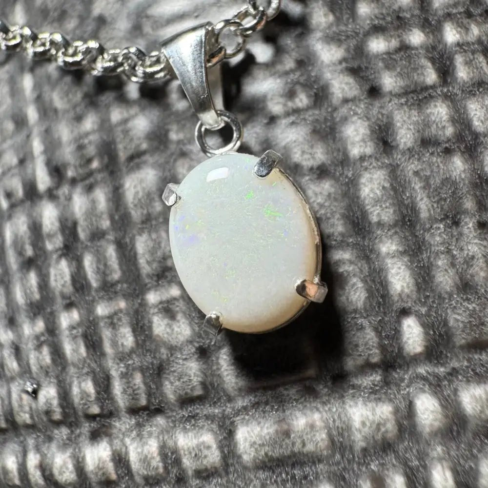 'Flinders Range Glow' ~ Handcrafted 1.4ct Solid Coober Pedy Opal 925 Sterling Silver Pendant Necklace