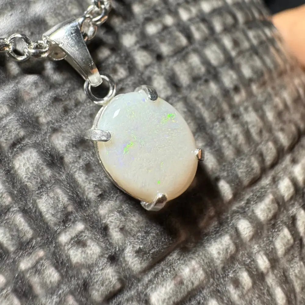 'Flinders Range Glow' ~ Handcrafted 1.4ct Solid Coober Pedy Opal 925 Sterling Silver Pendant Necklace