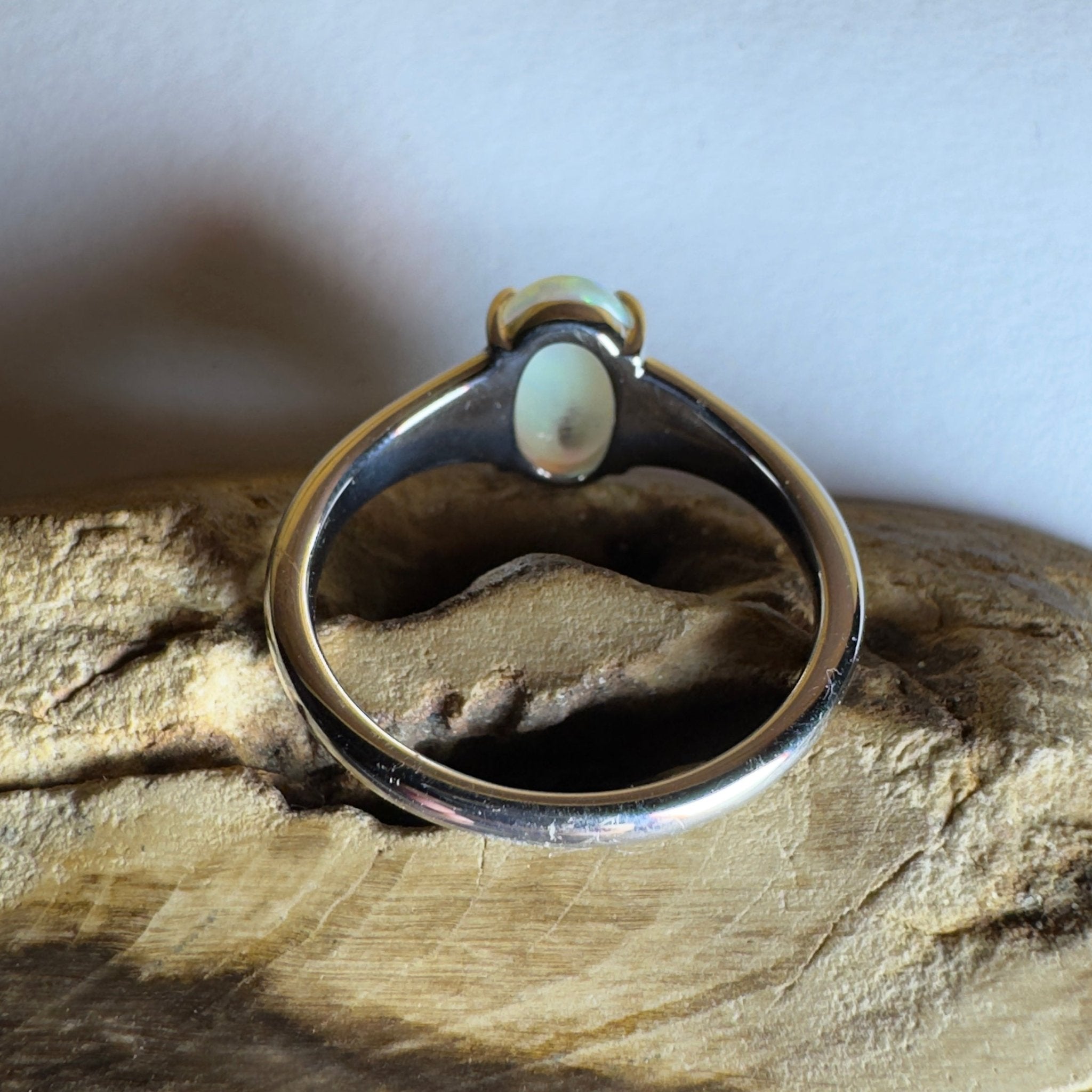 Freycinet Fire ~ 1.25ct Solid Coober Pedy Crystal Opal 925 Silver Ring