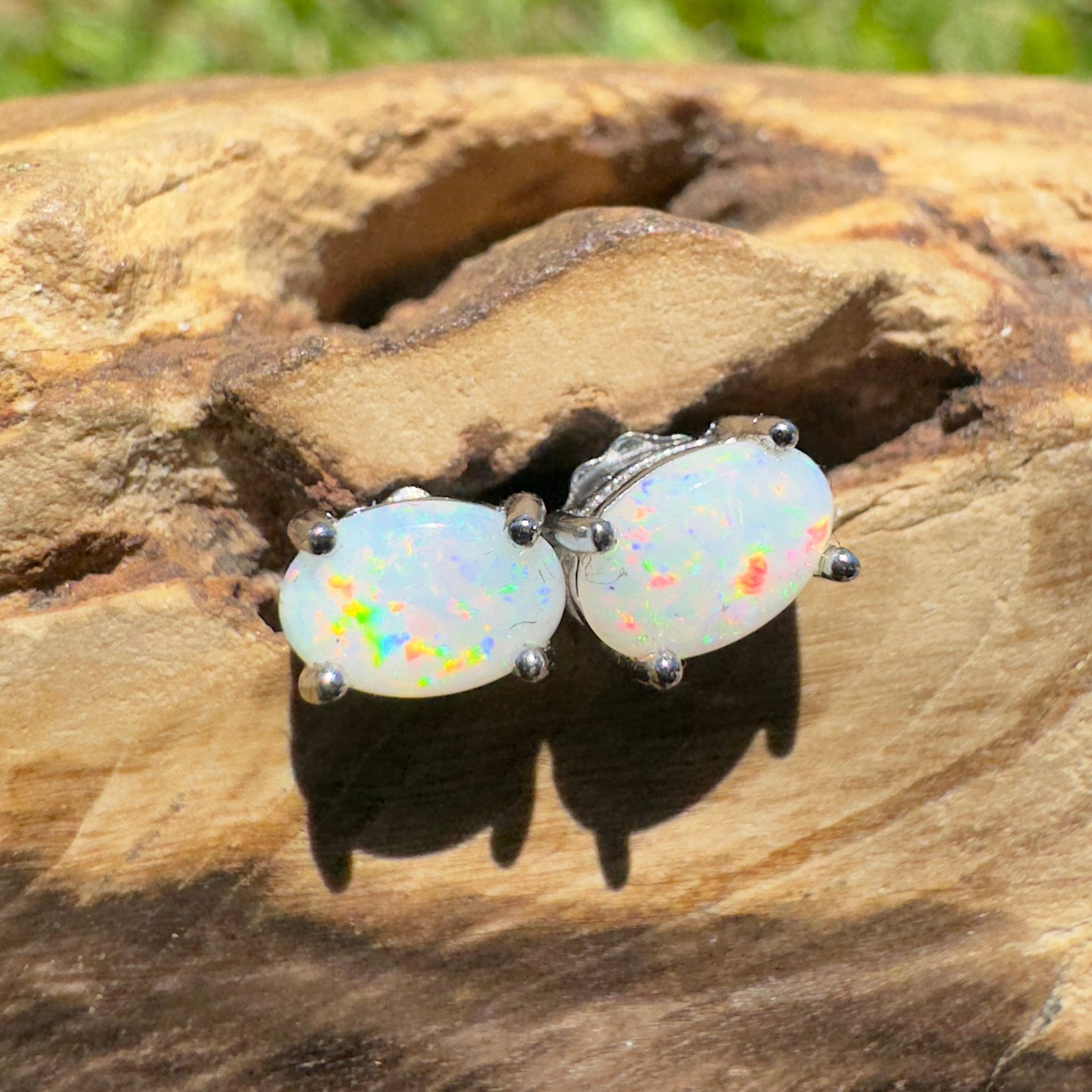 Freycinet Spark - 0.6ct Coober Pedy Opal 925 Silver Earrings