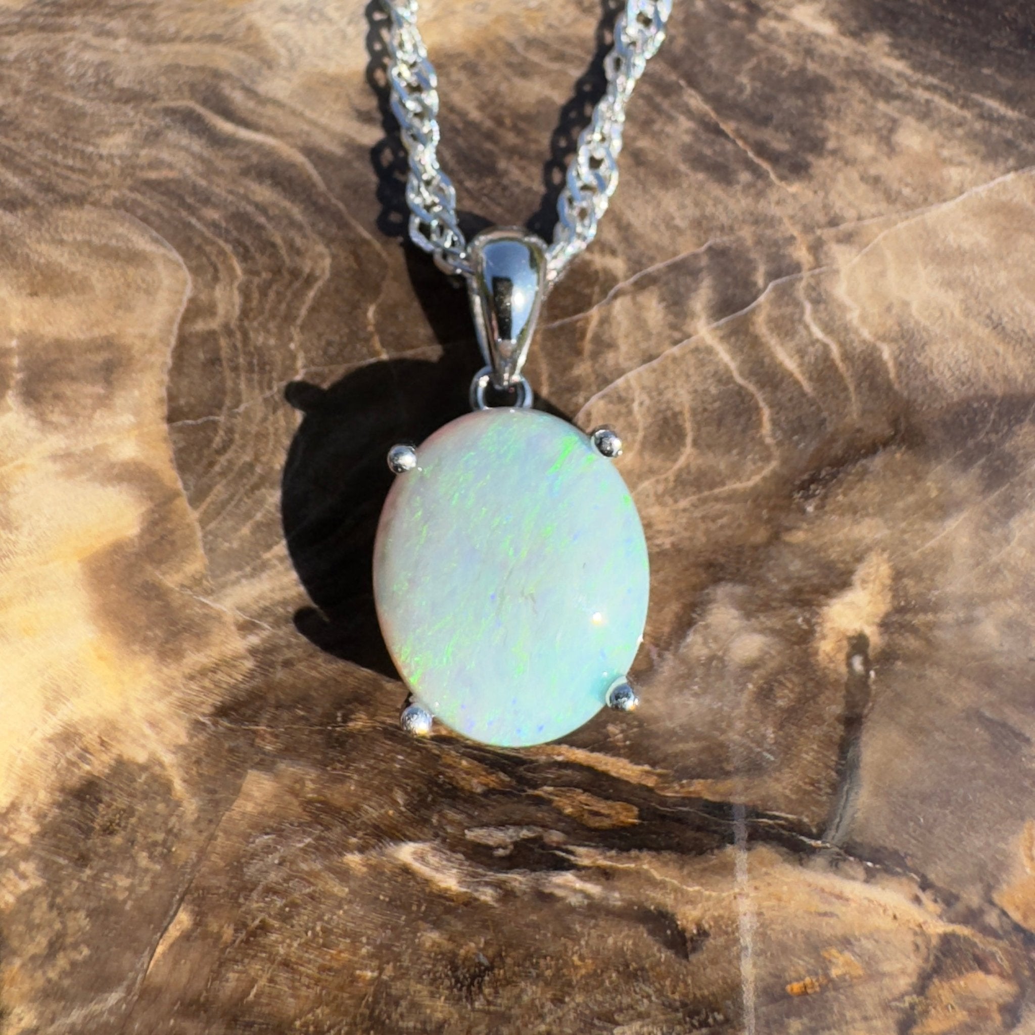 Gawler Drift ~ 1.9ct Mintabie Opal 925 Silver Pendant