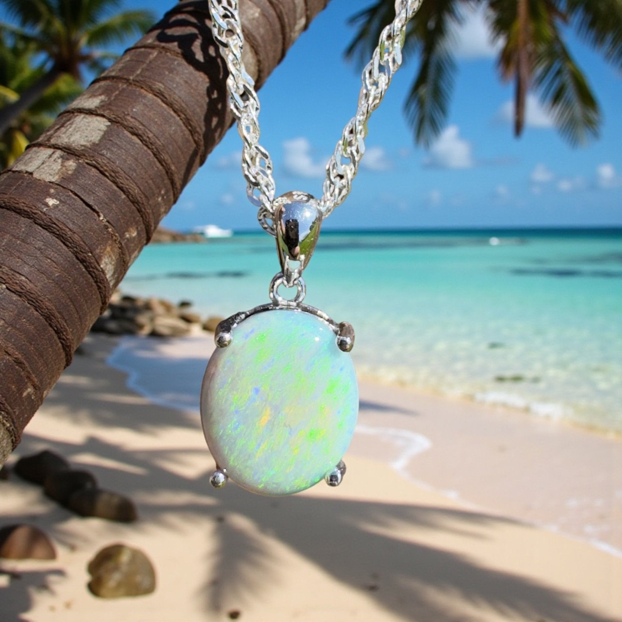 Gawler Drift ~ 1.9ct Mintabie Opal 925 Silver Pendant