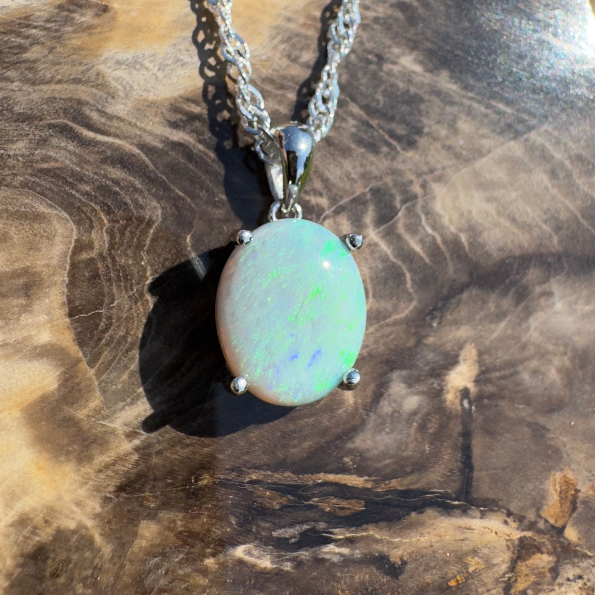 Gawler Drift ~ 1.9ct Mintabie Opal 925 Silver Pendant