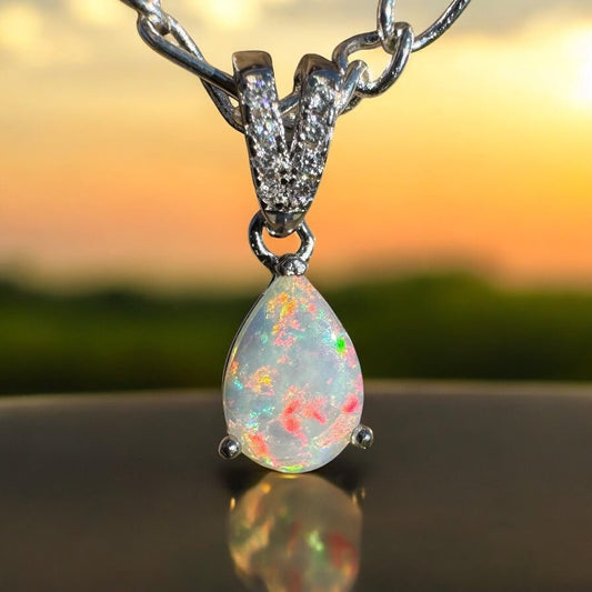Ghan Spirit ~ 0.6ct Solid Coober Pedy Opal 925 Sterling Silver Pendant Necklace