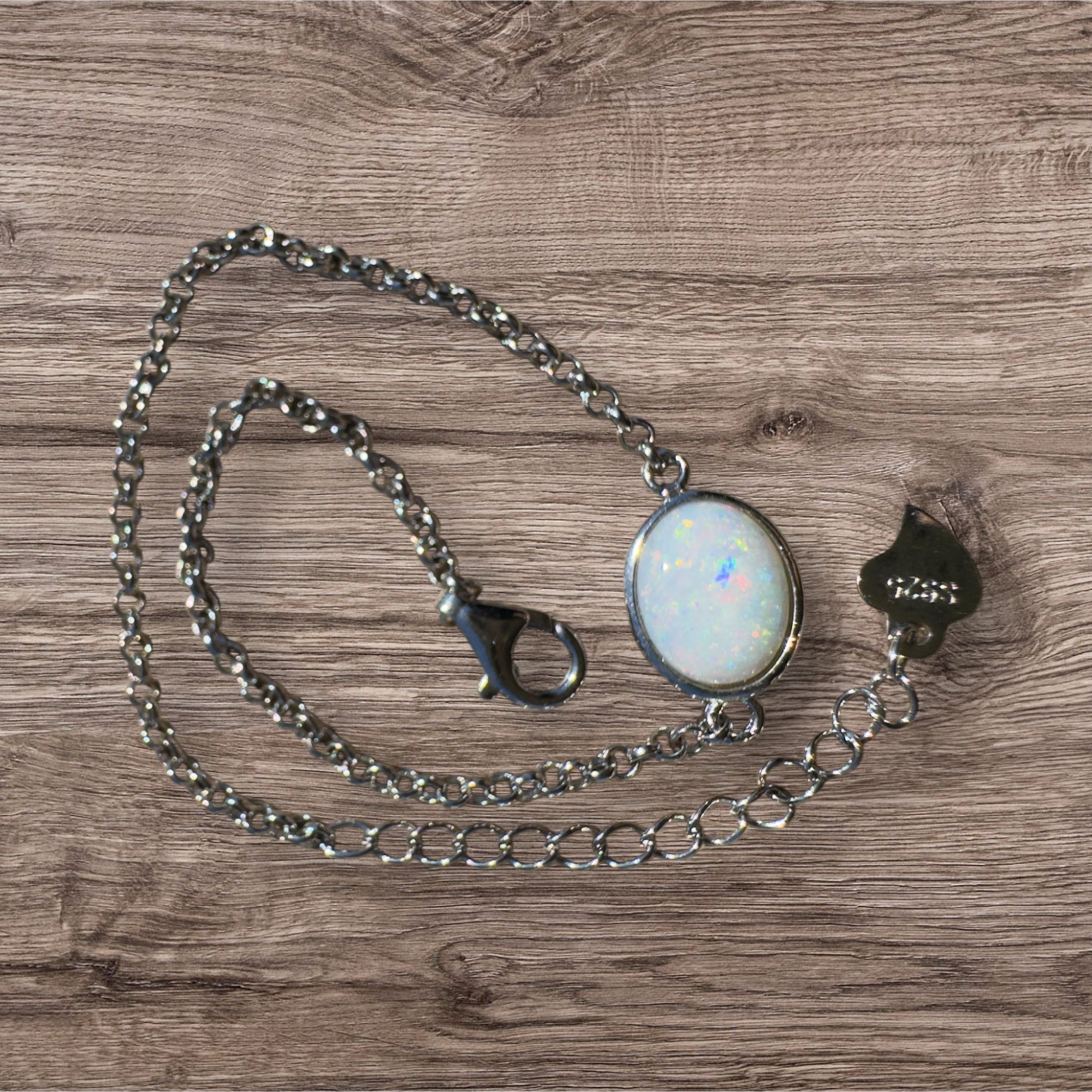 Gibb River Light ~ 1ct Coober Pedy Opal 925 Sterling Silver Bracelet