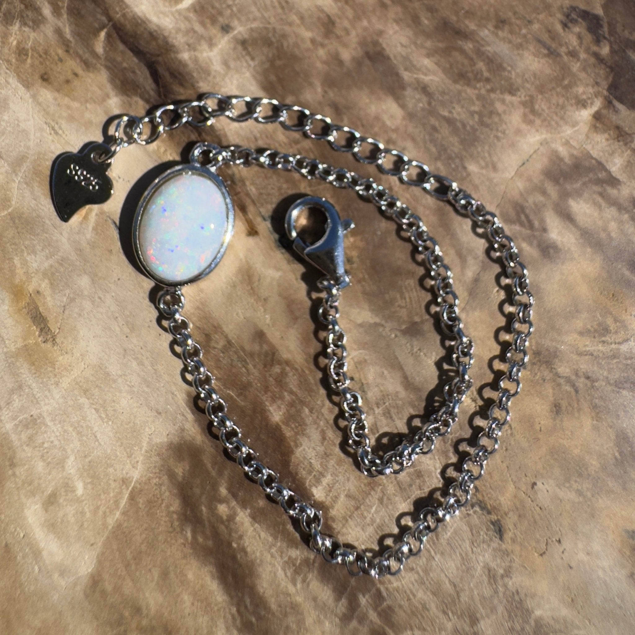 Gibb River Light ~ 1ct Coober Pedy Opal 925 Sterling Silver Bracelet