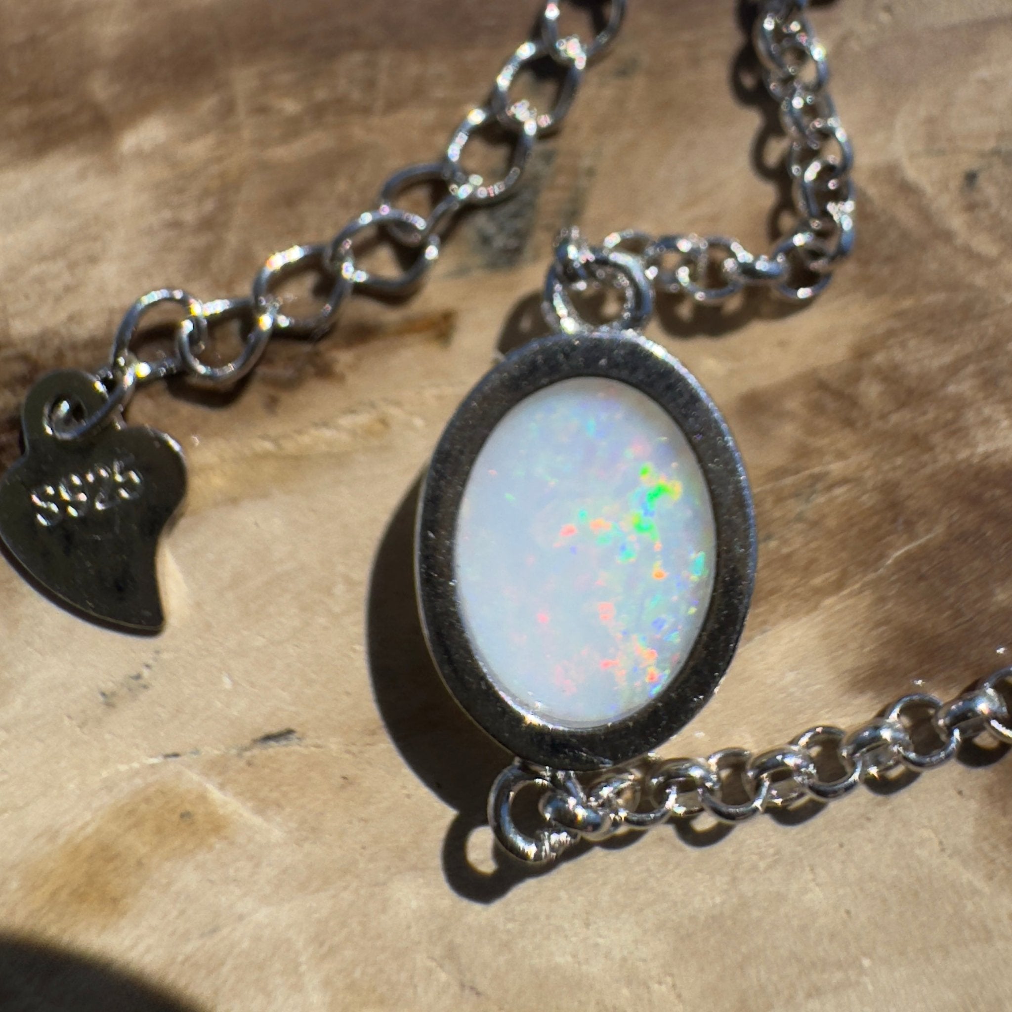 Gibb River Light ~ 1ct Coober Pedy Opal 925 Sterling Silver Bracelet