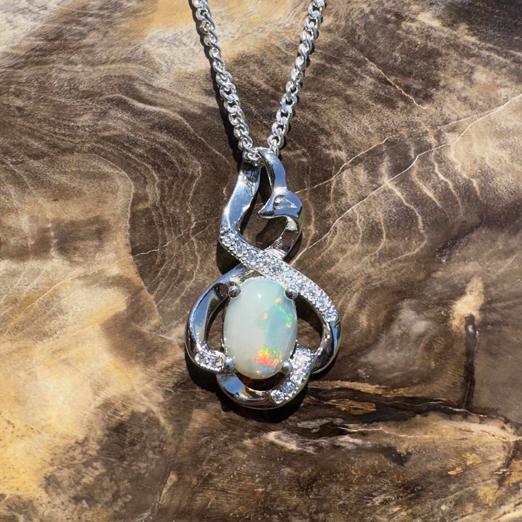Glen Hope Glow ~ 0.8ct Lightning Ridge Opal 925 Silver Pendant