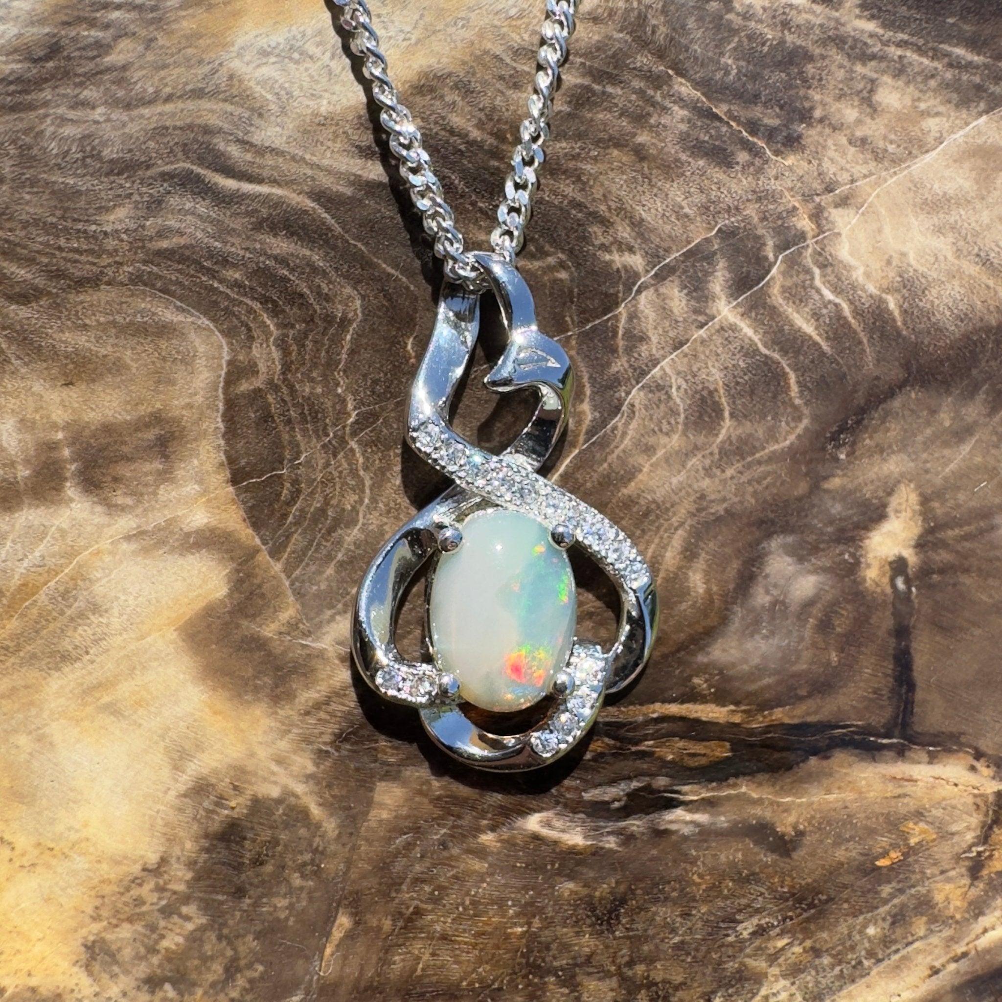 Glen Hope Glow ~ 0.8ct Lightning Ridge Opal 925 Silver Pendant
