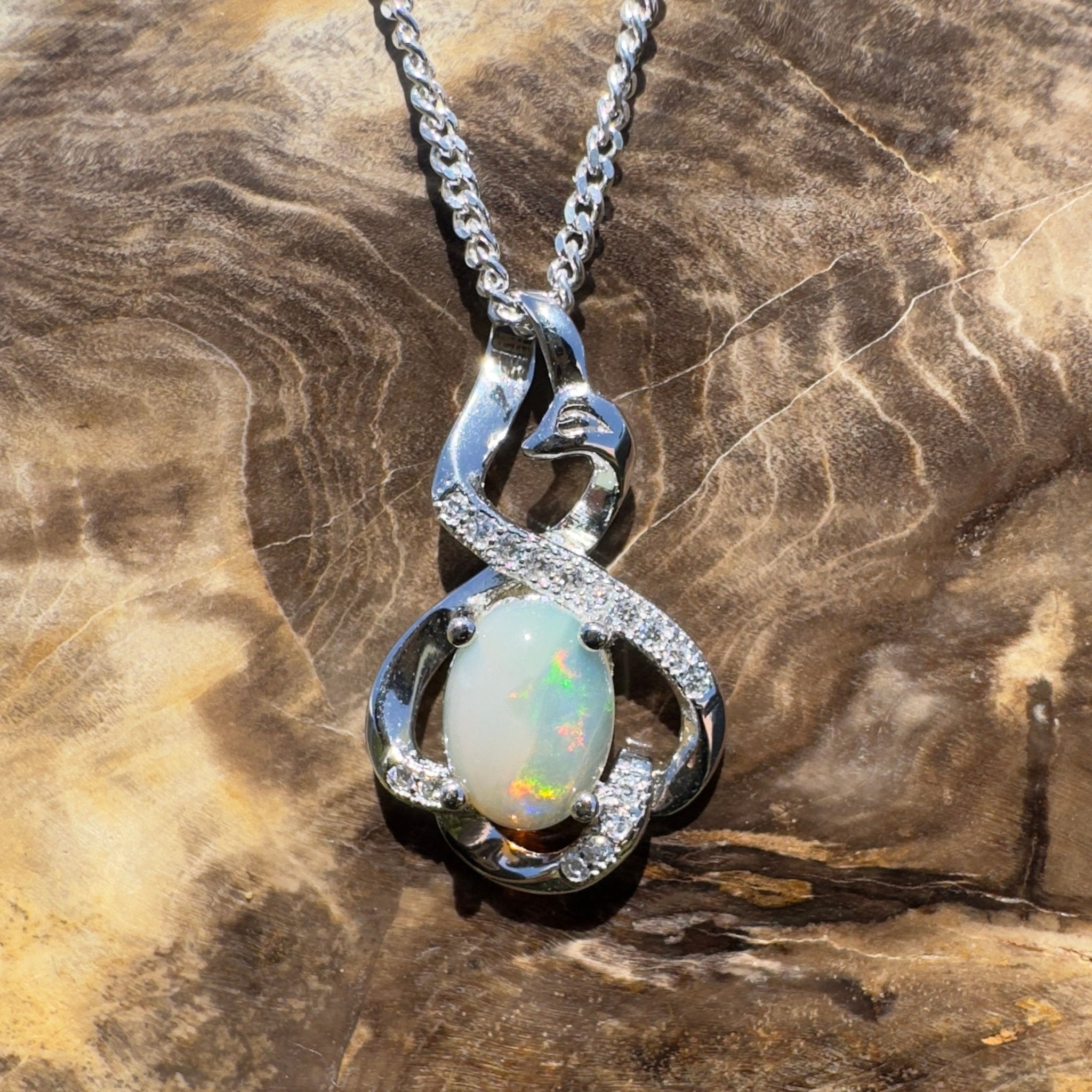 Glen Hope Glow ~ 0.8ct Lightning Ridge Opal 925 Silver Pendant