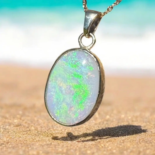 ’Golden Dreamtime’ ~ Handcrafted 4.7ct Solid Lightning Ridge Semi Black 9ct Australian Gold Pendant