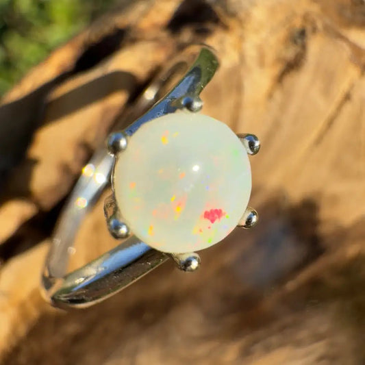 'Golden Dune' ~ Handcrafted 1ct Solid Coober Pedy Opal 925 Sterling Silver Ring