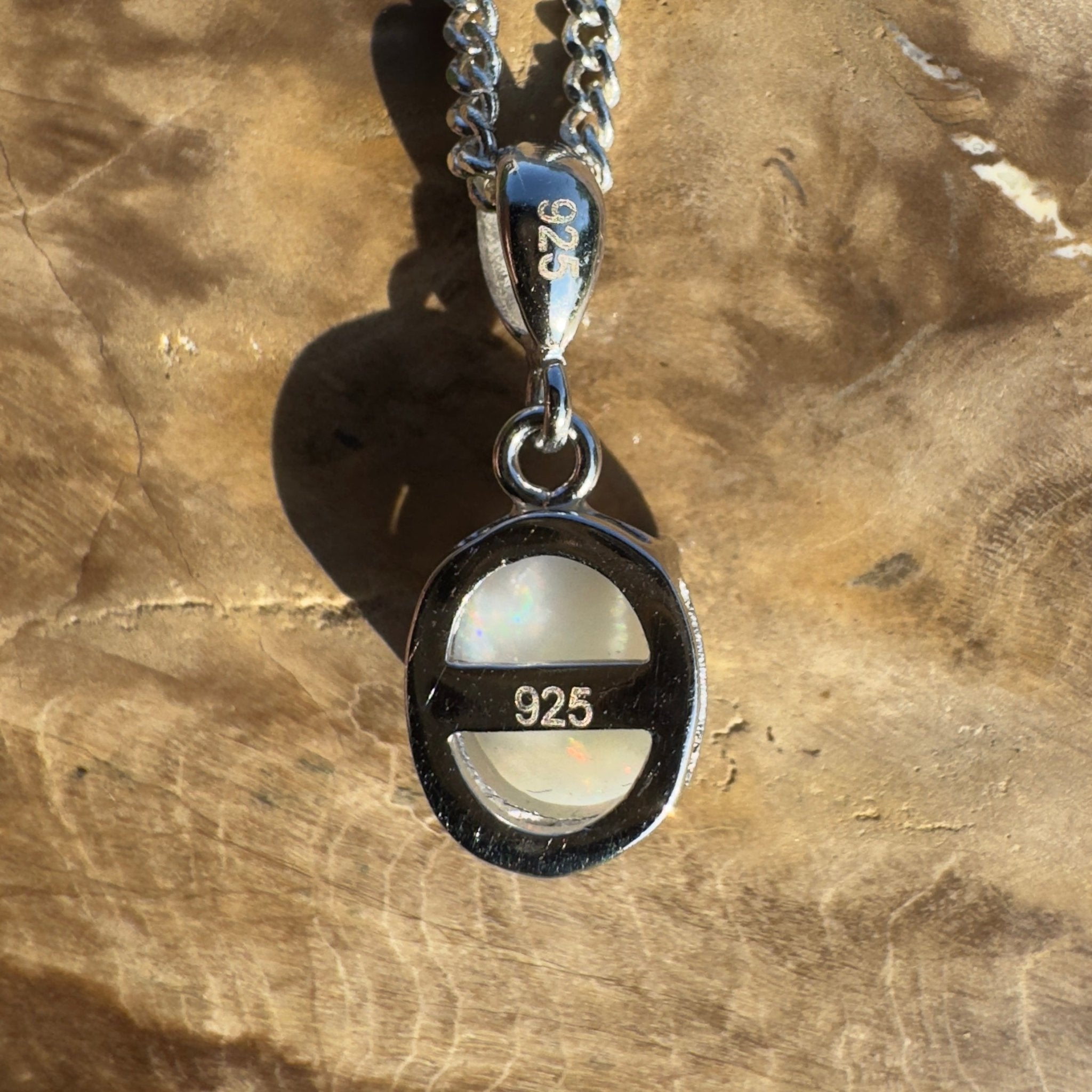 Goolwa Tide Fire – 0.9ct Coober Pedy Opal 925 Silver Pendant