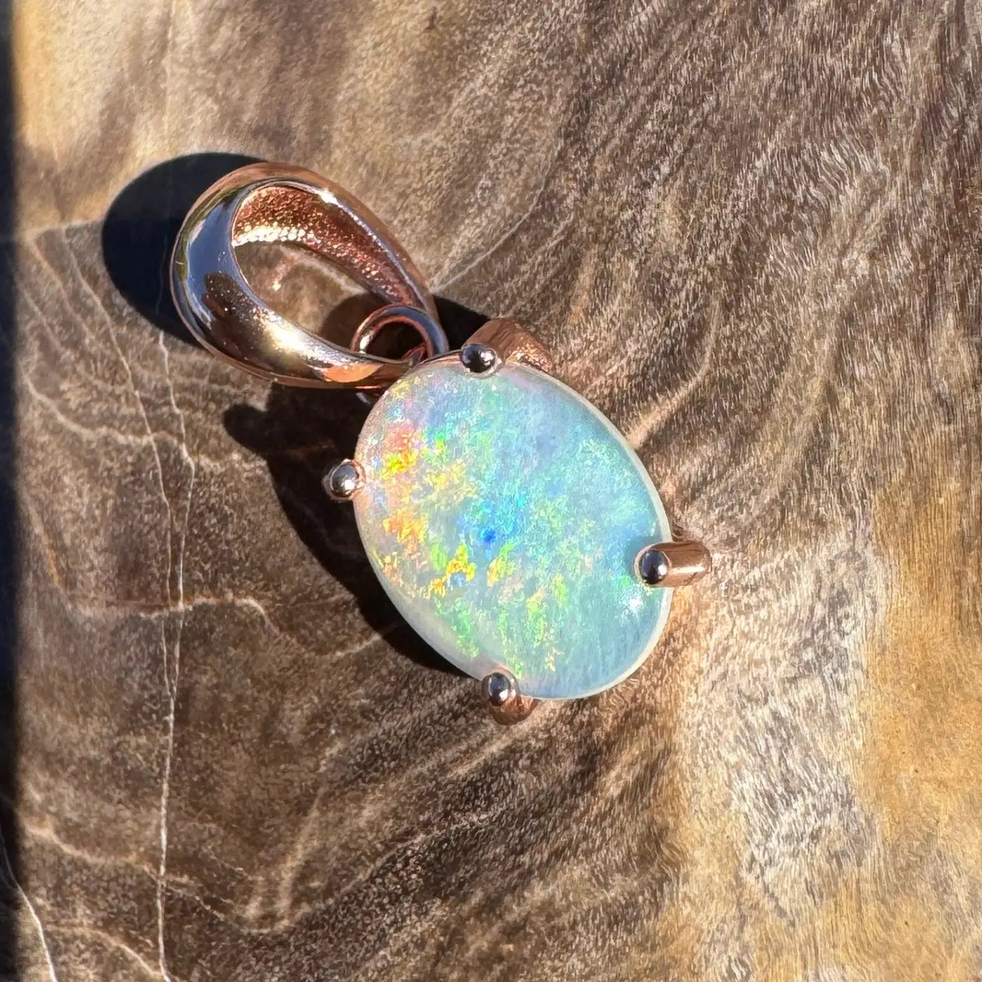 Opal pendant with rose gold setting from Great Ocean Drift collection