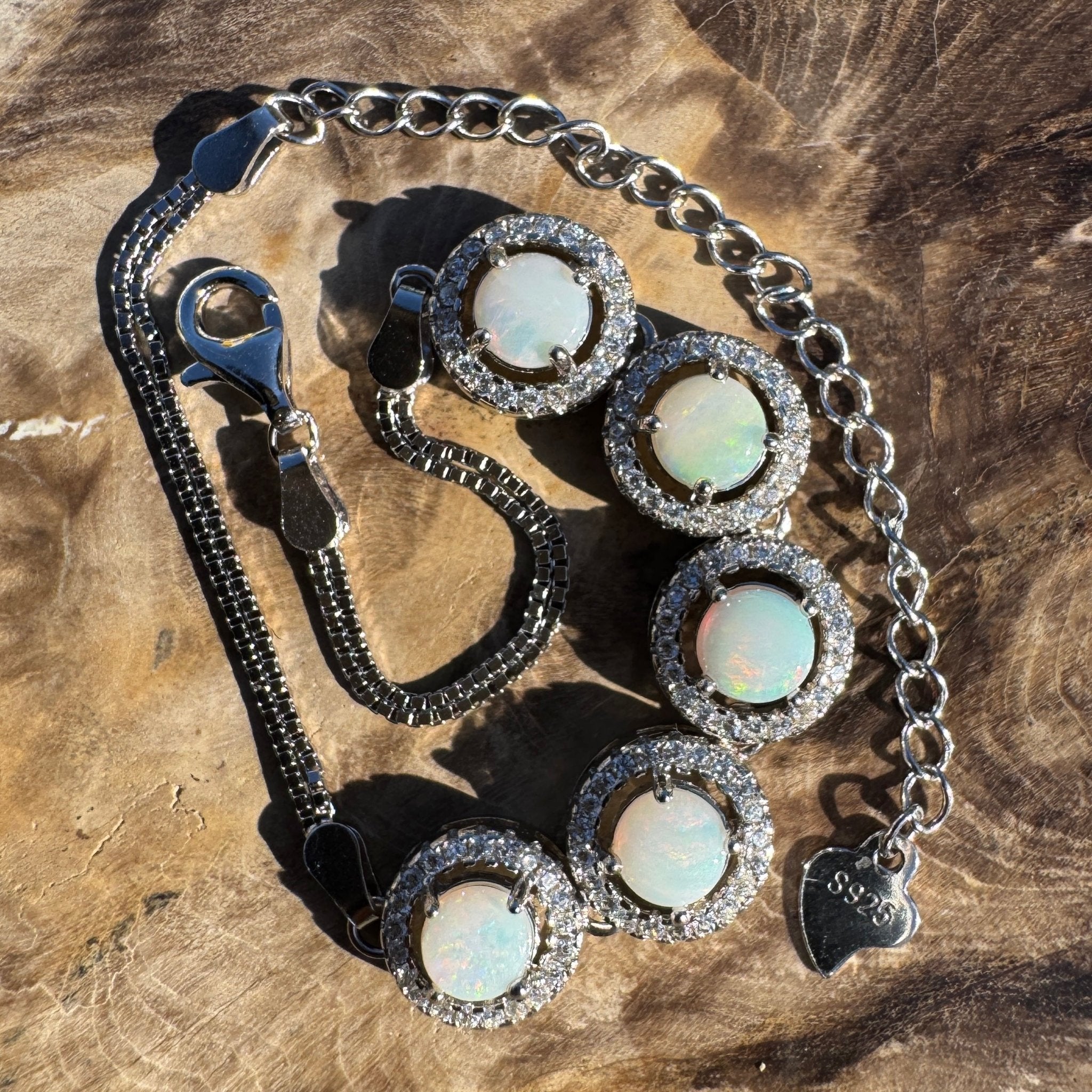 Great Sandy Drift - 1.5ct Coober Pedy Opal 925 Silver Bracelet
