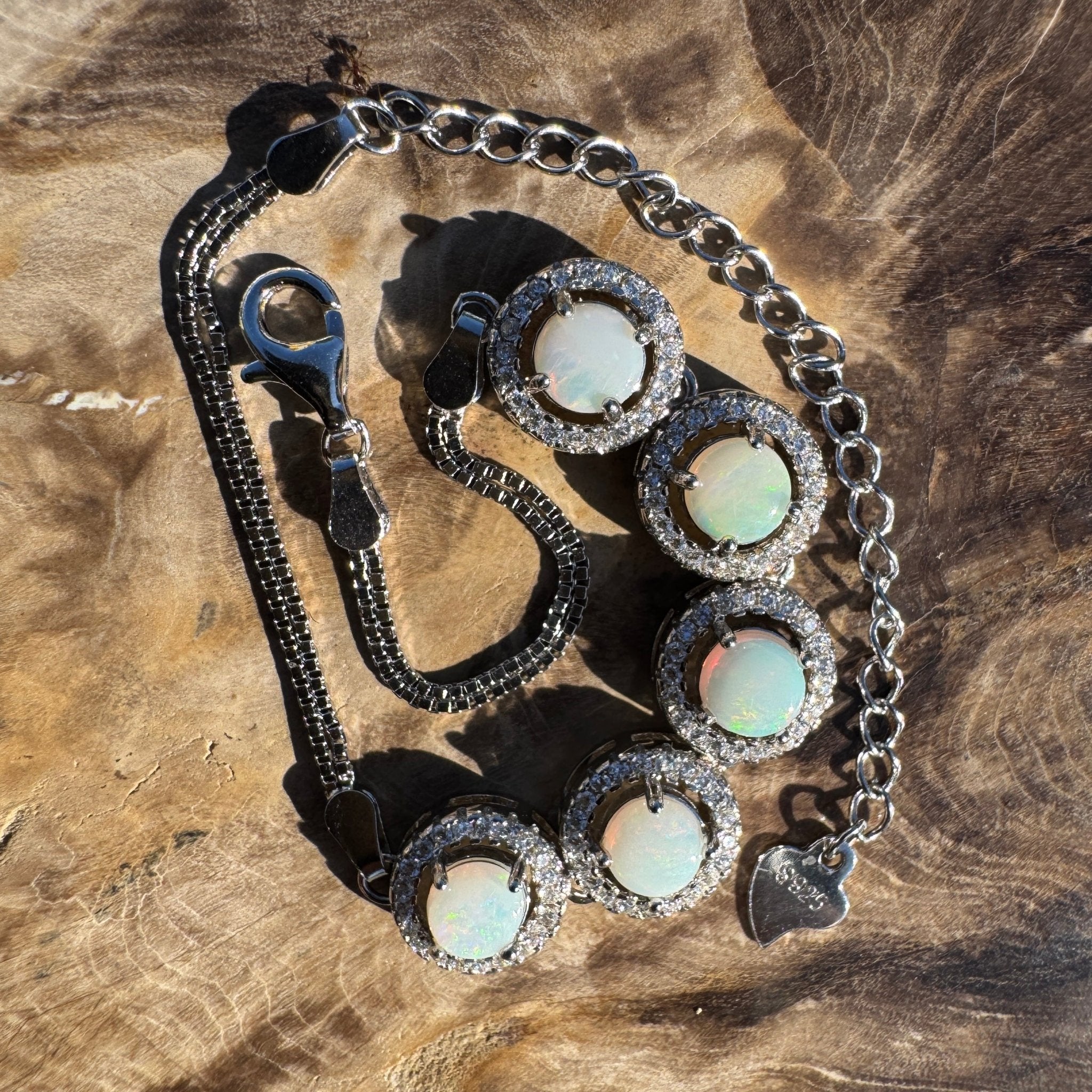 Great Sandy Drift - 1.5ct Coober Pedy Opal 925 Silver Bracelet