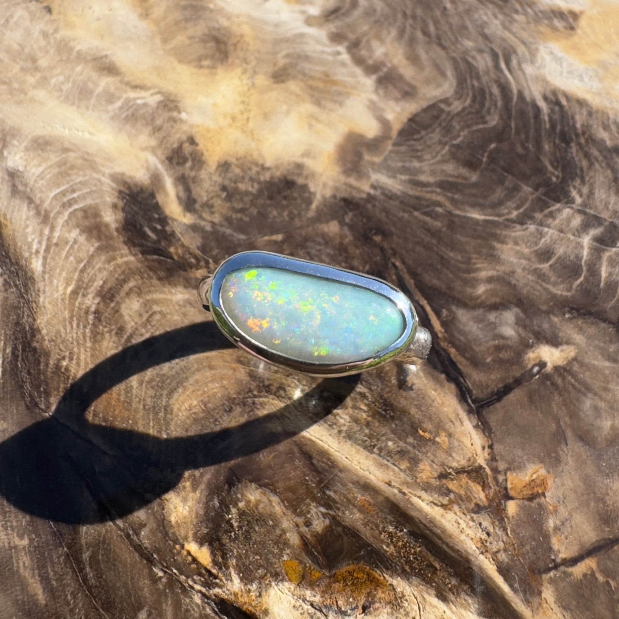 Great Southern Skies ~ 2.1ct Solid Lightning Ridge Opal 925 Silver Ring