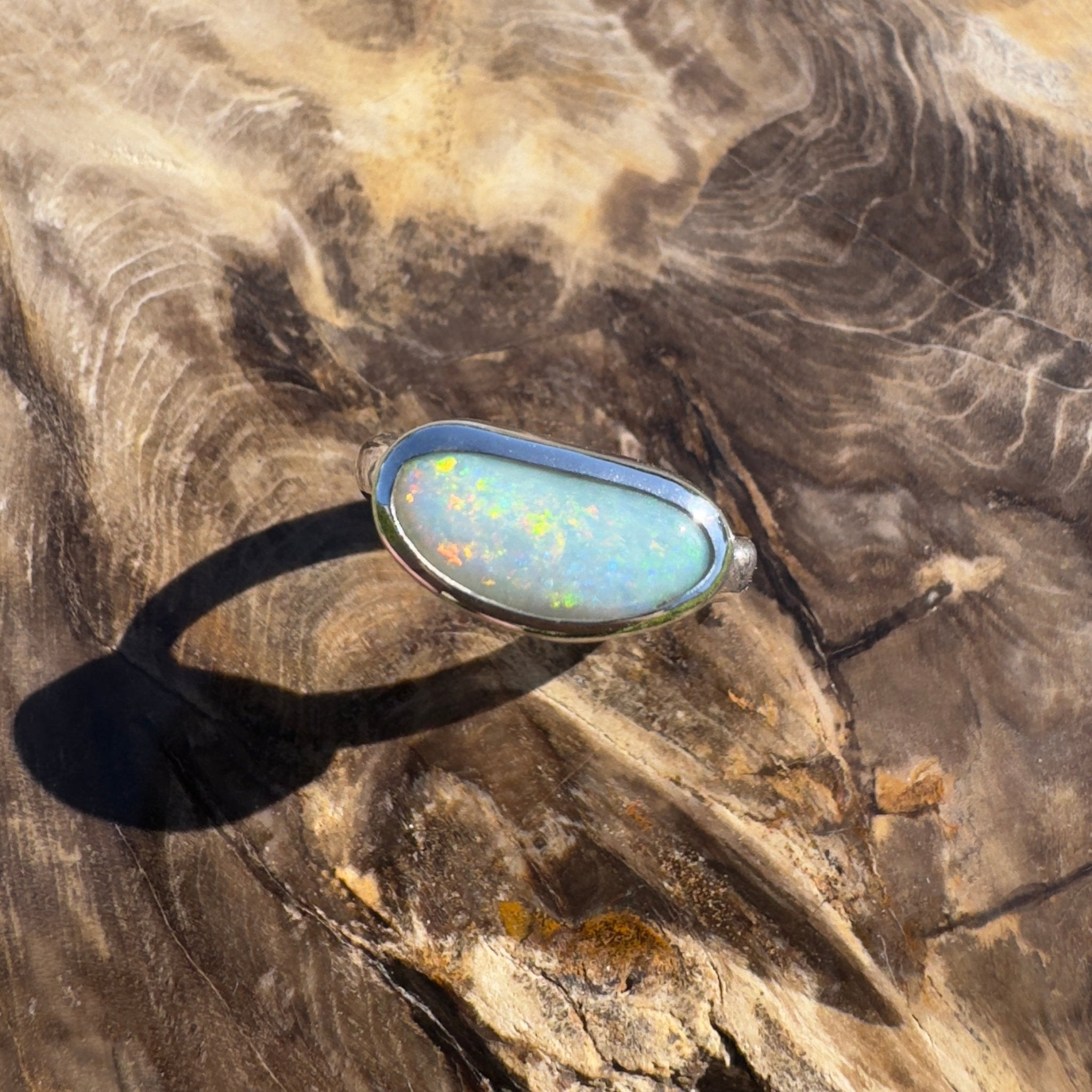 Great Southern Skies ~ 2.1ct Solid Lightning Ridge Opal 925 Silver Ring