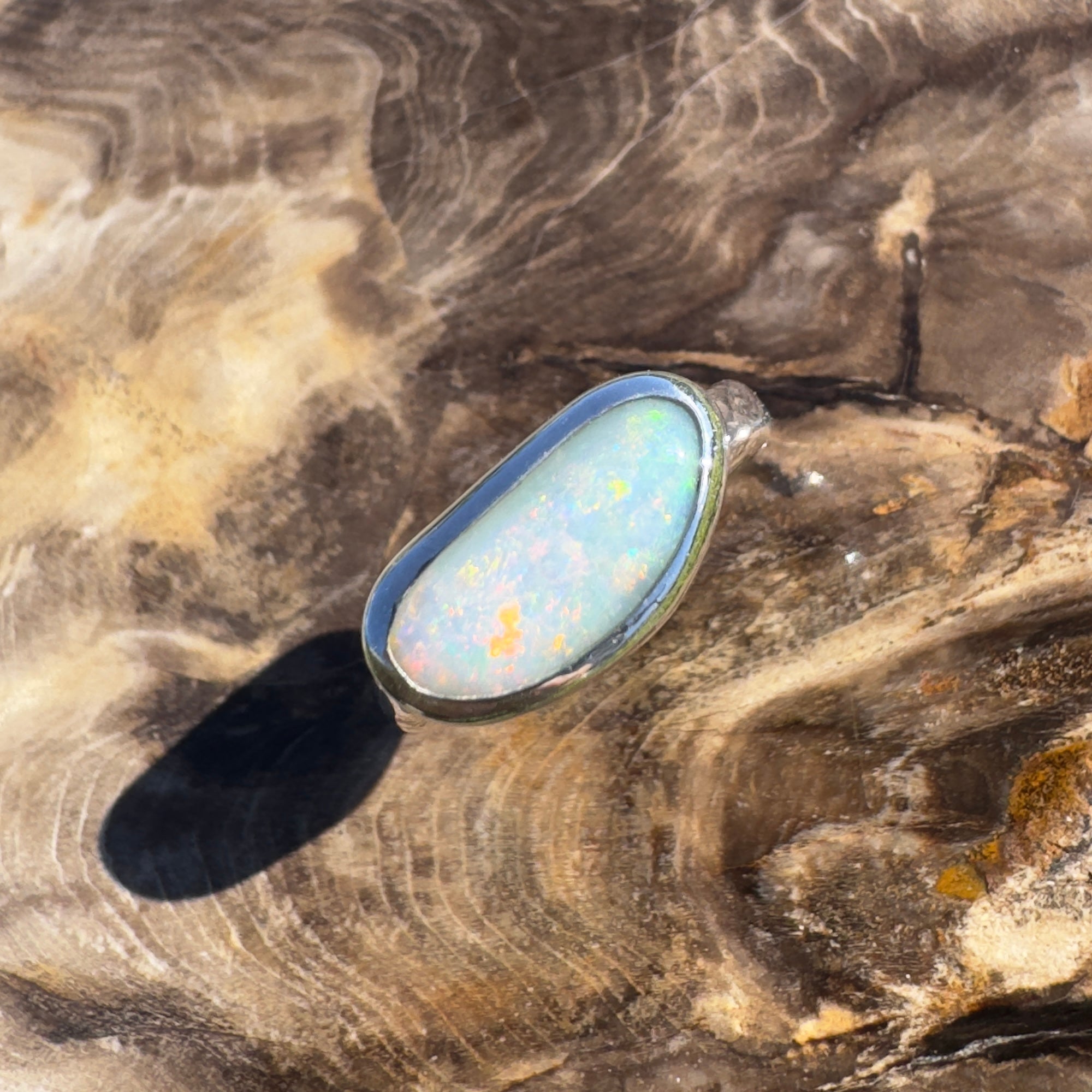 Great Southern Skies ~ 2.1ct Solid Lightning Ridge Opal 925 Silver Ring