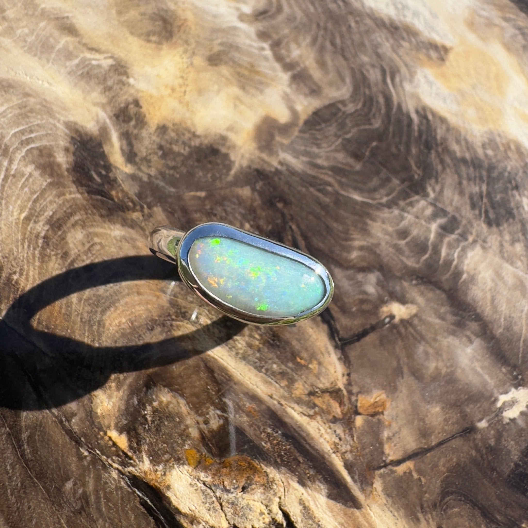Great Southern Skies ~ 2.1ct Solid Lightning Ridge Opal 925 Silver Ring