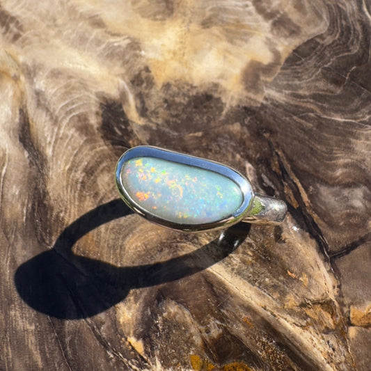 Great Southern Skies ~ 2.1ct Solid Lightning Ridge Opal 925 Silver Ring