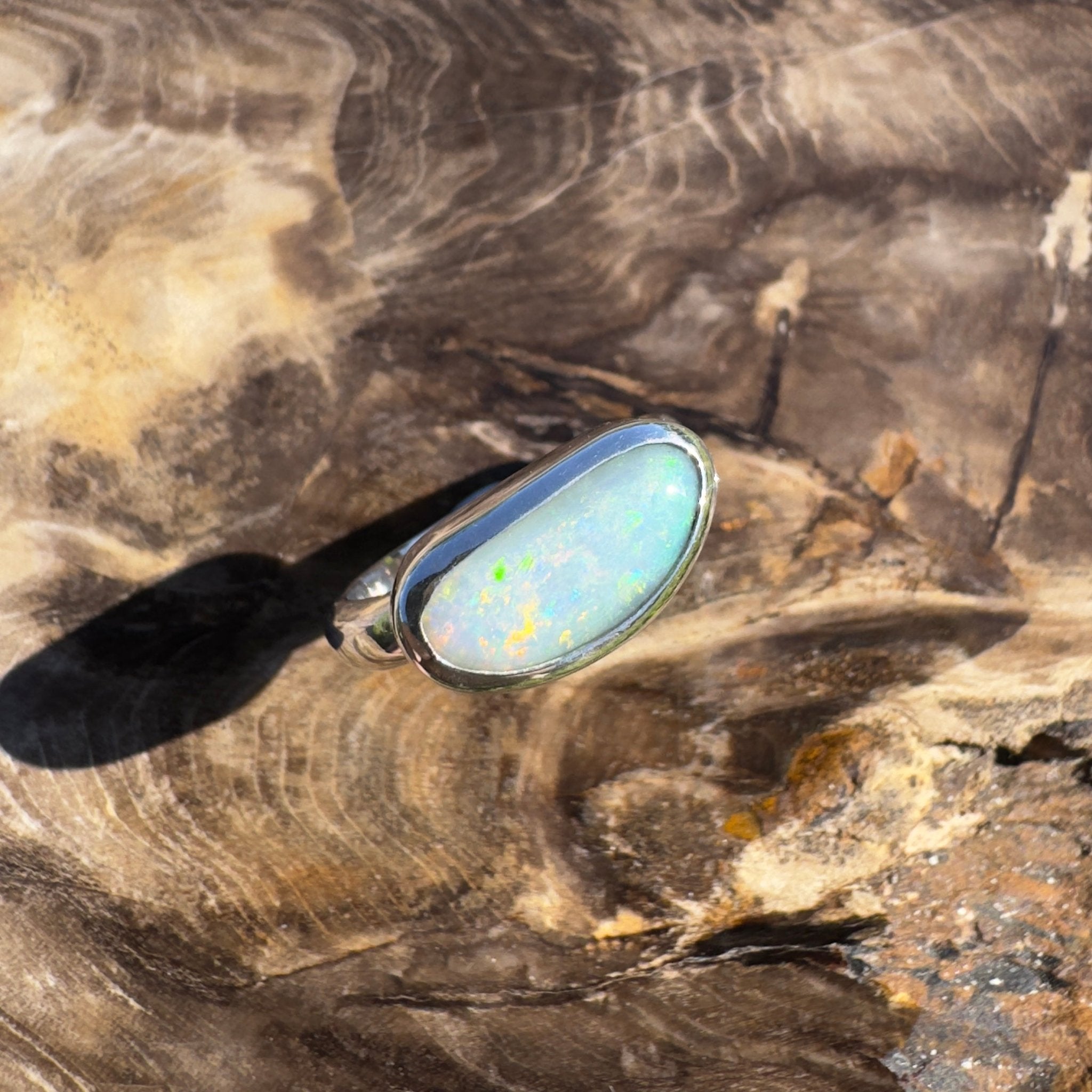 Great Southern Skies ~ 2.1ct Solid Lightning Ridge Opal 925 Silver Ring