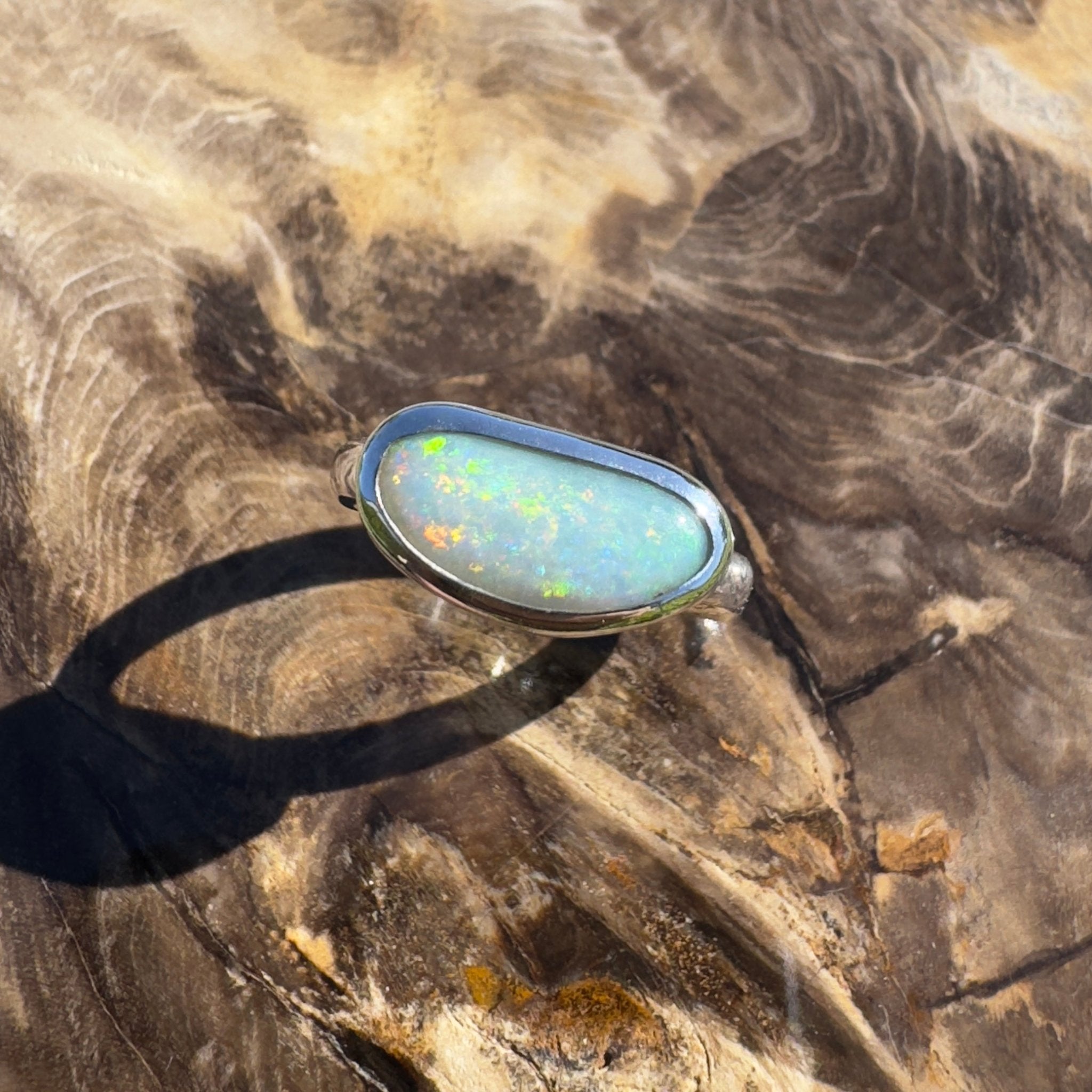 Great Southern Skies ~ 2.1ct Solid Lightning Ridge Opal 925 Silver Ring