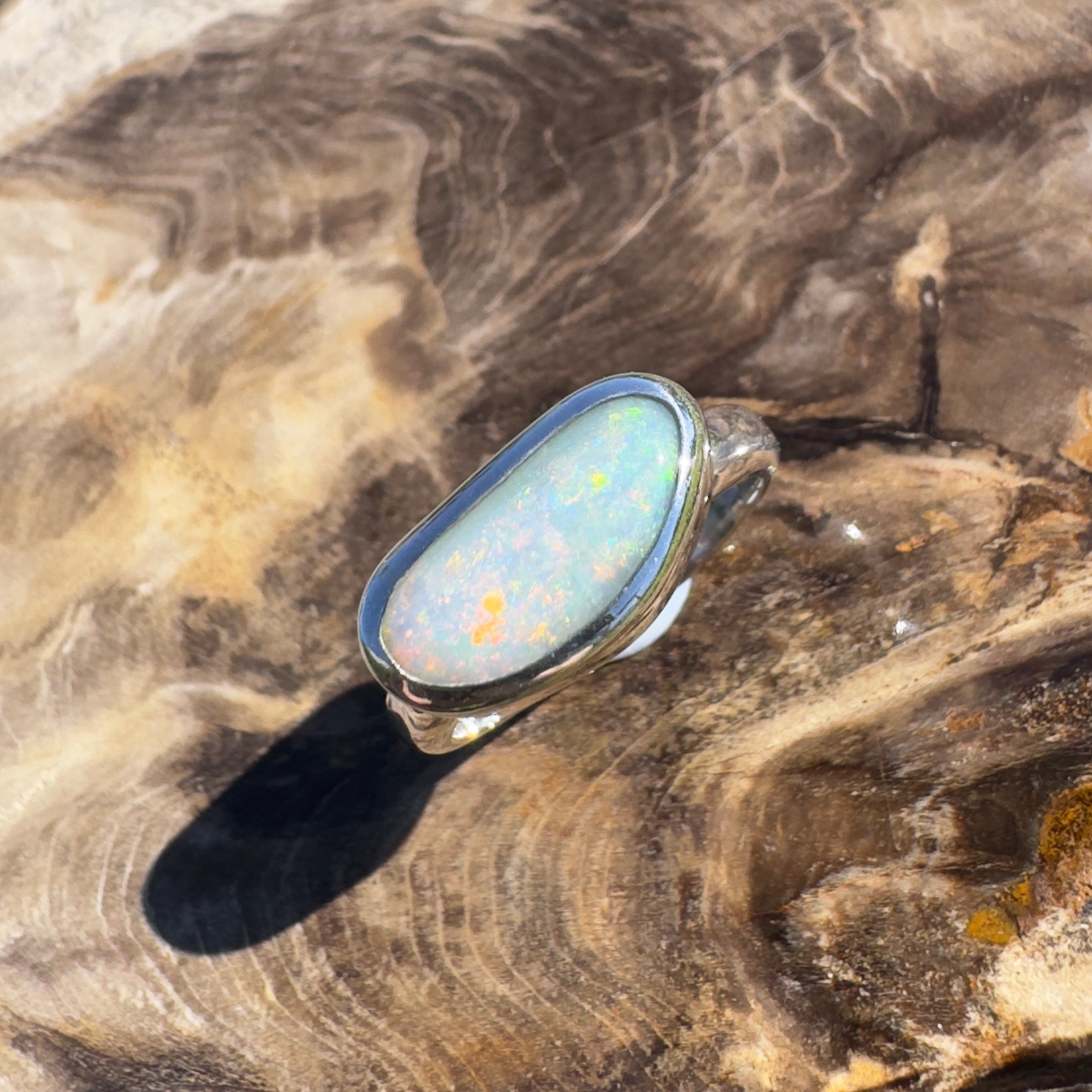 Great Southern Skies ~ 2.1ct Solid Lightning Ridge Opal 925 Silver Ring
