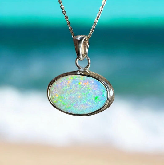 Green Ridge Fire ~ 3.6ct Solid Lightning Ridge Opal 9ct Australian Gold Pendant