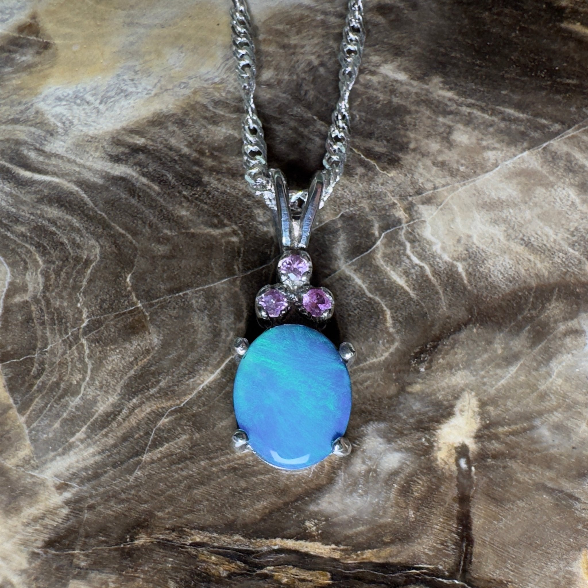 Hamelin Surge ~ 1.1ct Lightning Ridge Black Opal 925 Silver Pendant