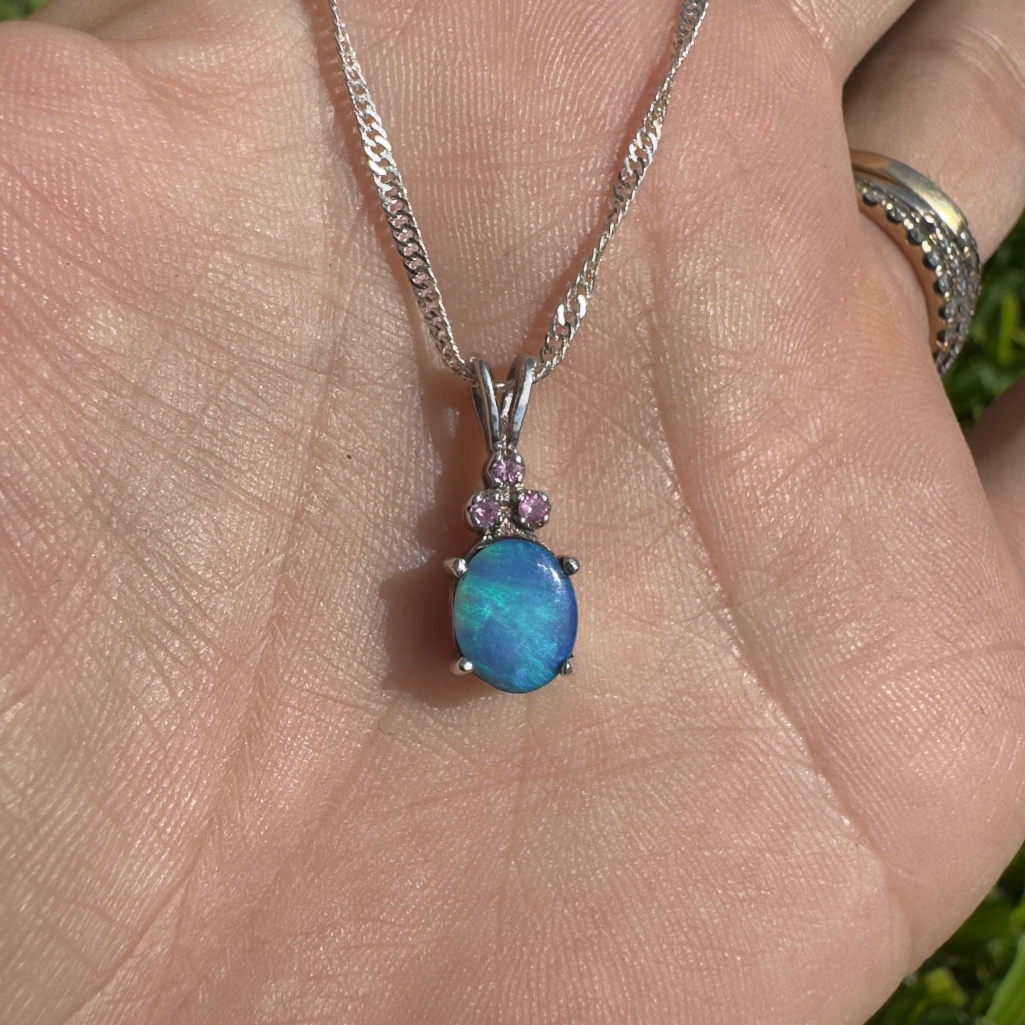 Hamelin Surge ~ 1.1ct Lightning Ridge Black Opal 925 Silver Pendant